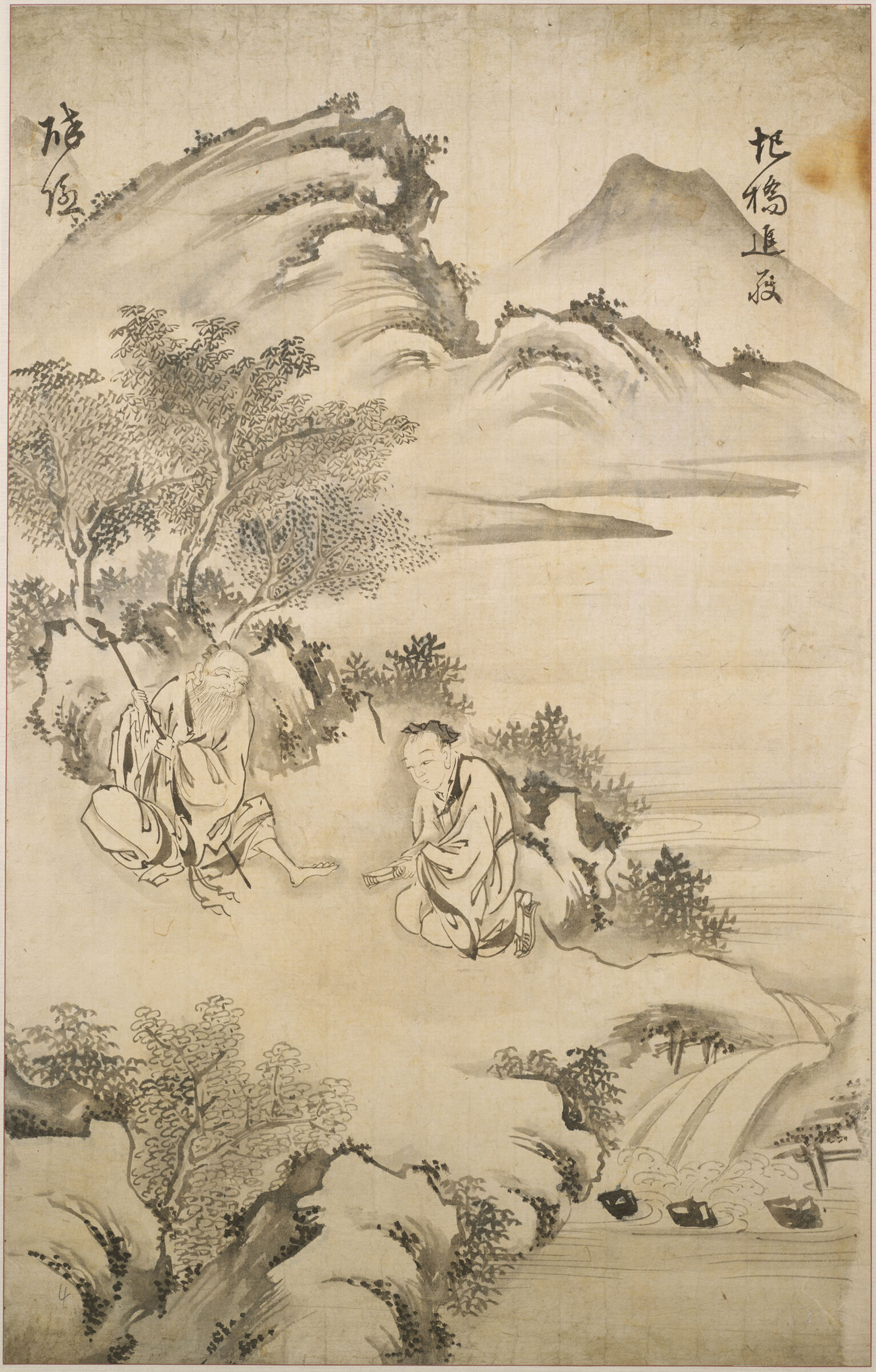 Former Prime Minister Zhang Liang (D. 189 Bc) Presenting The Straw Sandal To The Sage At Yi Bridge