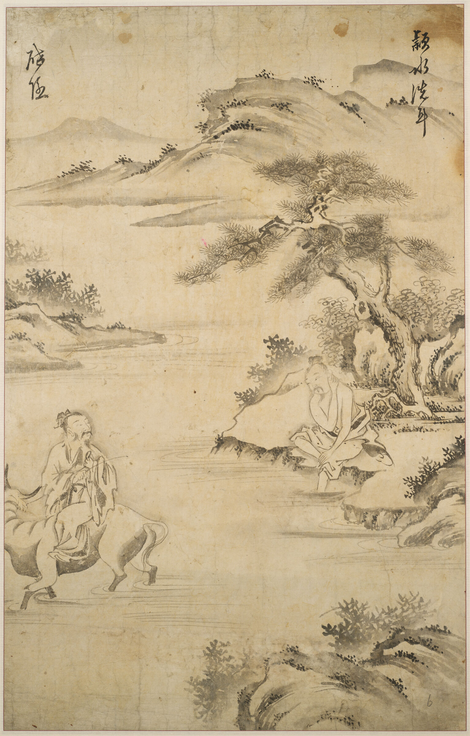 Former Counsellor Xu You Washing His Ears In The Ying River As The Sage Chao Fu Leads His Ox Away