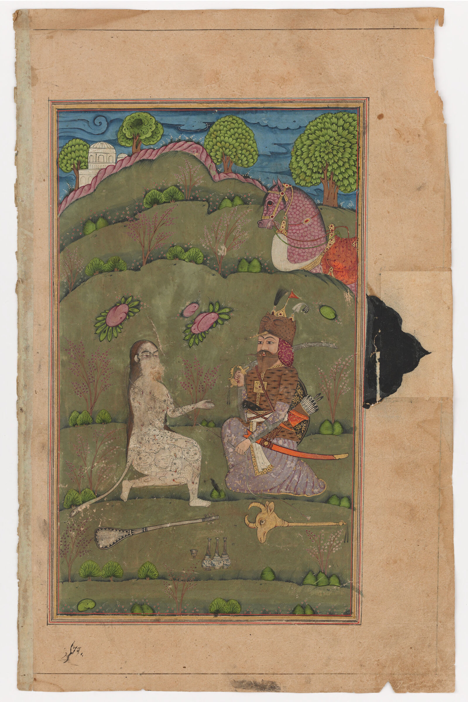 Rustam's Third Trial: Combat With A Dragon (Painting Recto), Rustam’s Fourth Trial: He Kills A Witch (Painting Verso)