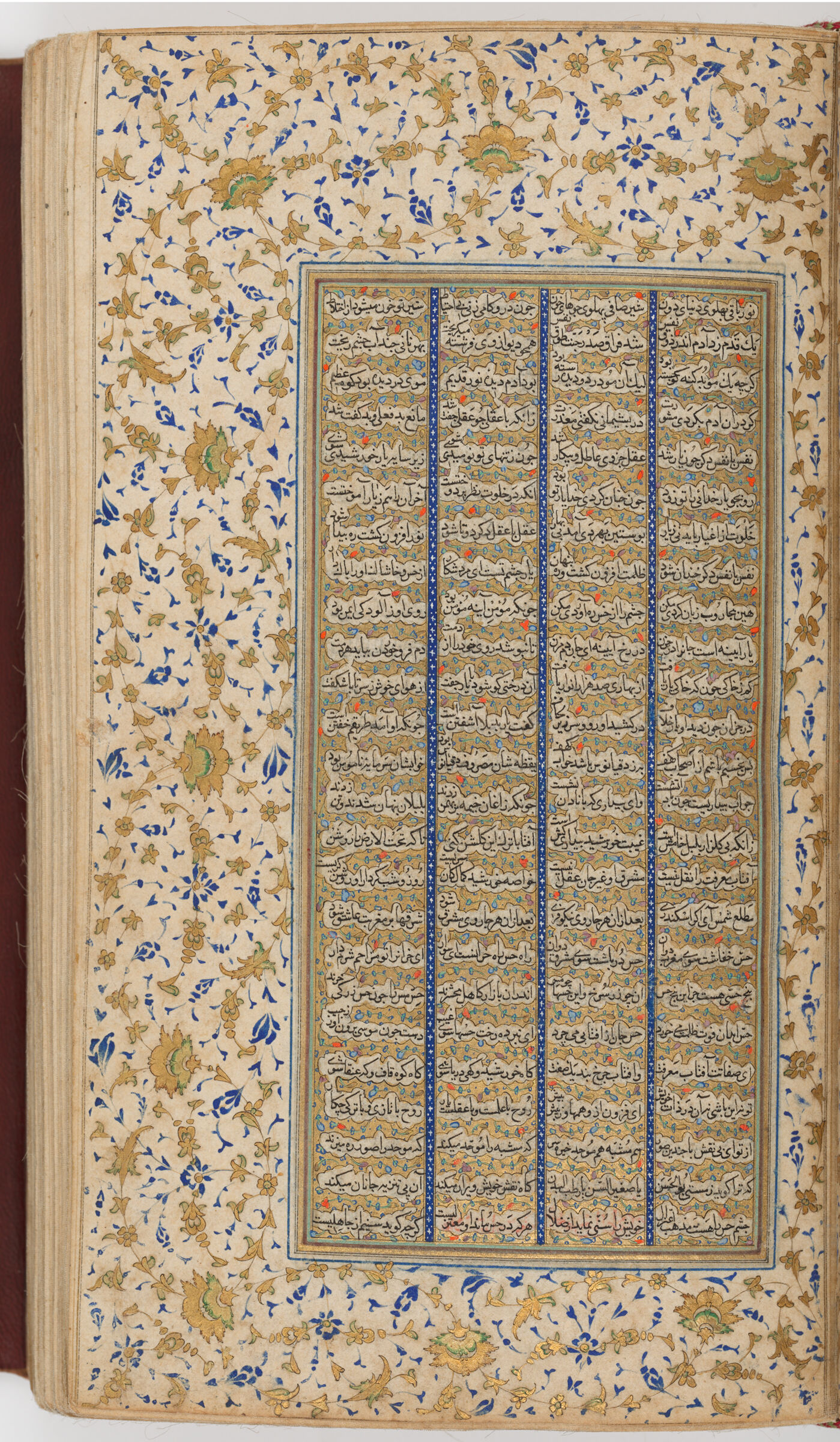 Illuminated Margin And Interlinear Gilt Text (Illumination And Gilt Recto; Text Verso Of Folio 49), Folio From A Manuscript Of The Mathnavi Ma‘navi By Maulana Jalal Al-Din Rumi