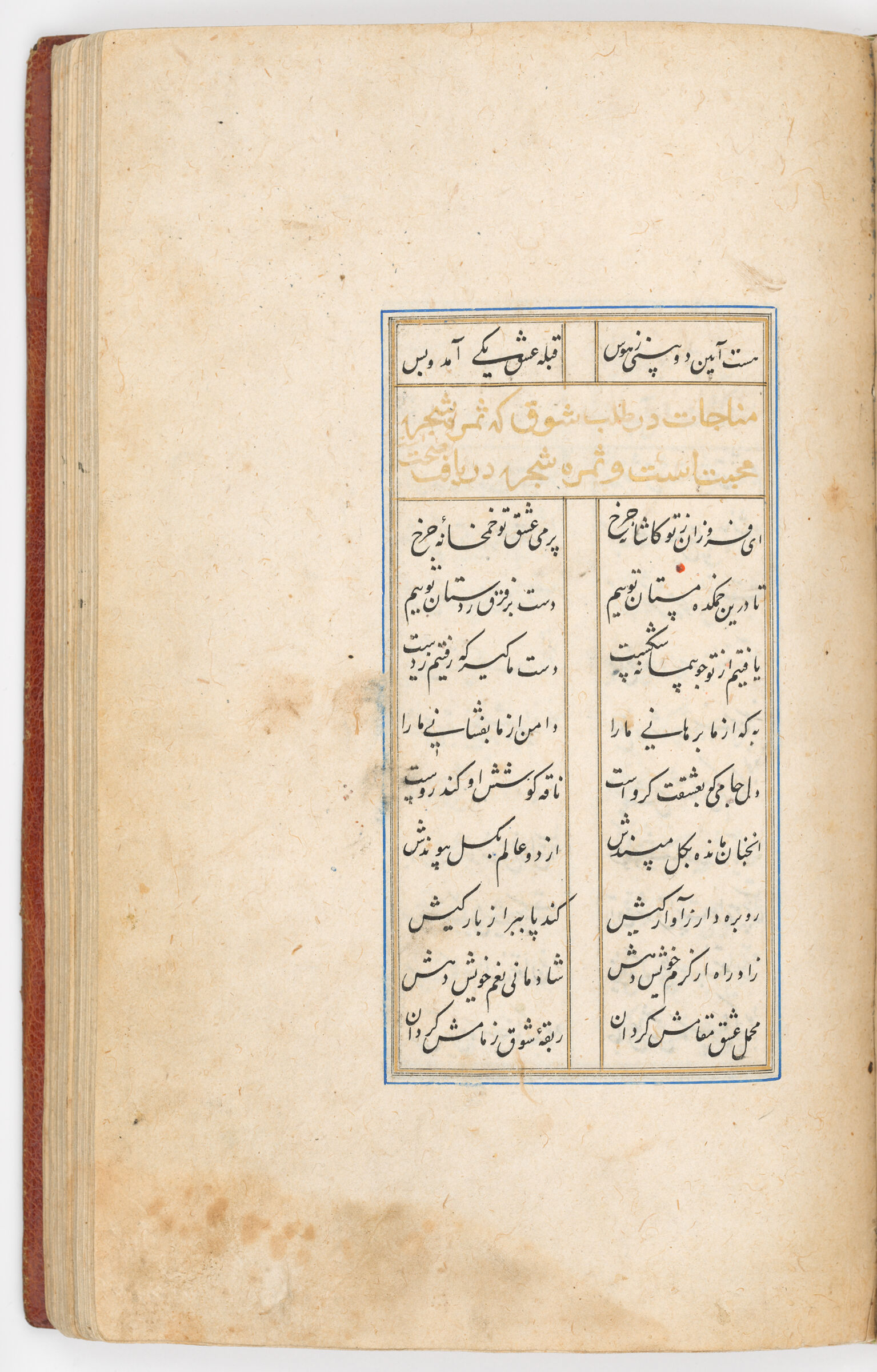 Text Folio With A Heading In Gold (Text In Gold Recto, Text Verso Of Folio 74) From A Manuscript Of Subhat Al-Abrar By Jami