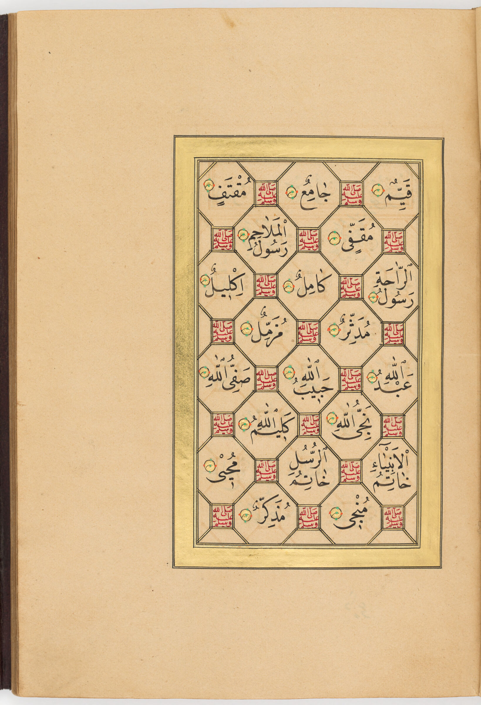 The Prophet’s Names (A Decorated Chart Recto; A Decorated Chart Verso Of Folio 14), From A Manuscript Of Prayer