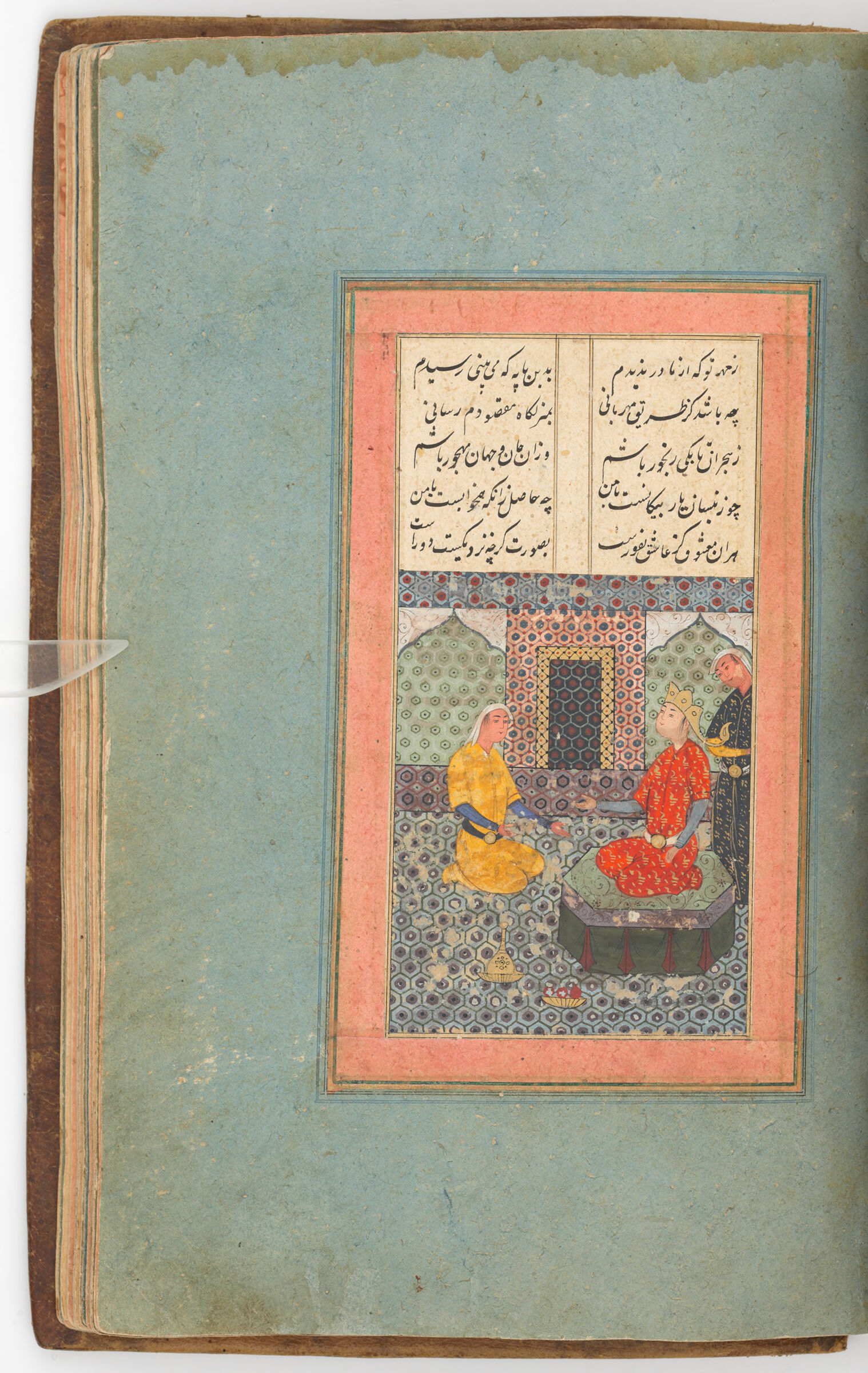 Zulaykha Asks Her Nanny To Think Of A Plot (Painting Recto; Text Verso Of Folio 75); Illustrated Folio From A Manuscript Of Yusuf And Zulaykha By Nizami
