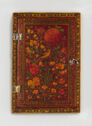 Rectangular mirror case with painting of bird and flowers