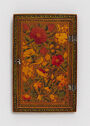 Hinged rectangular mirror case with paintings of birds and flowers