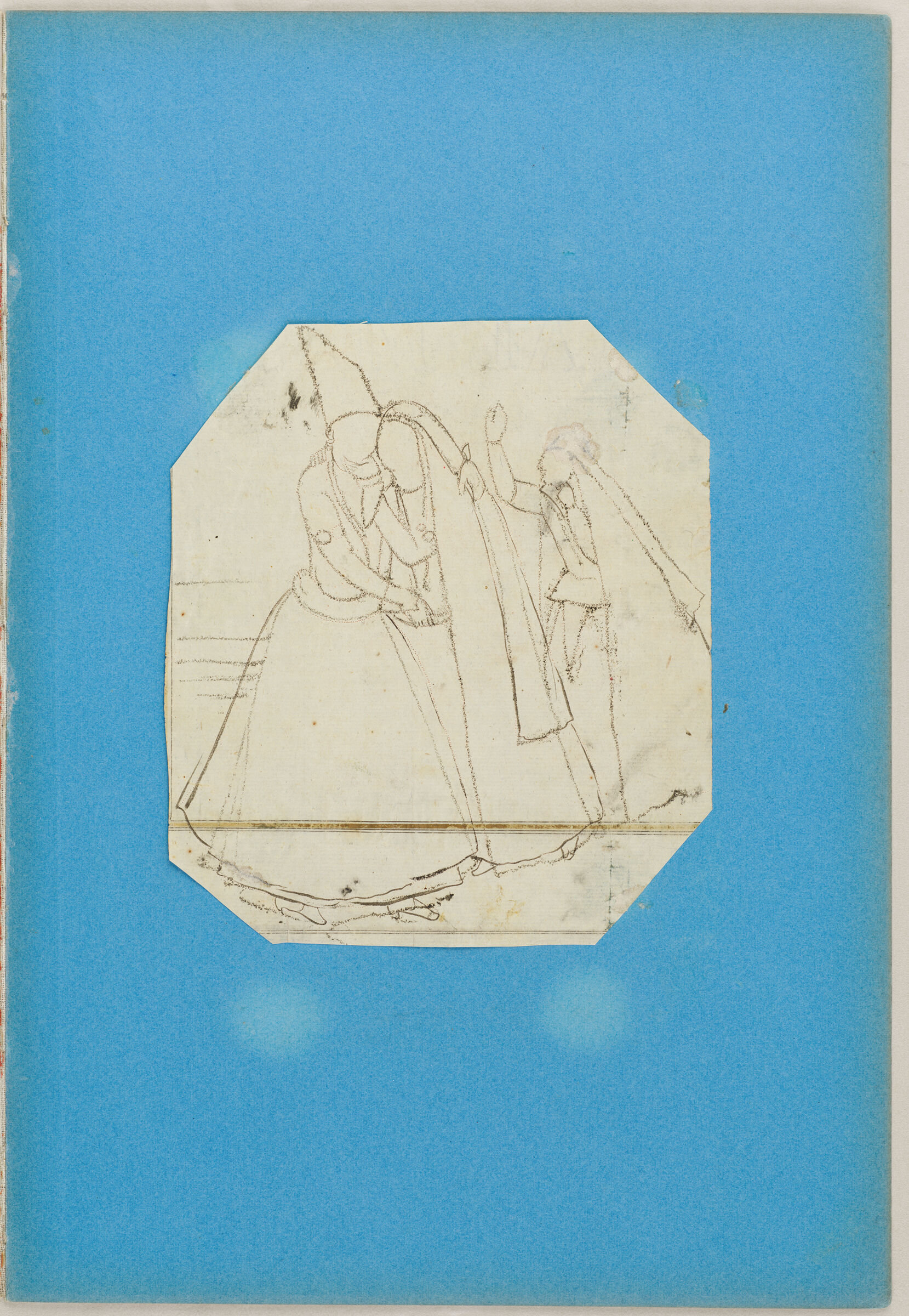 Folio 4 From An Album Of Drawings And Paintings: Dancer With Finger-Cymbals (Recto); Embracing Couple Approached By A Woman (Verso)