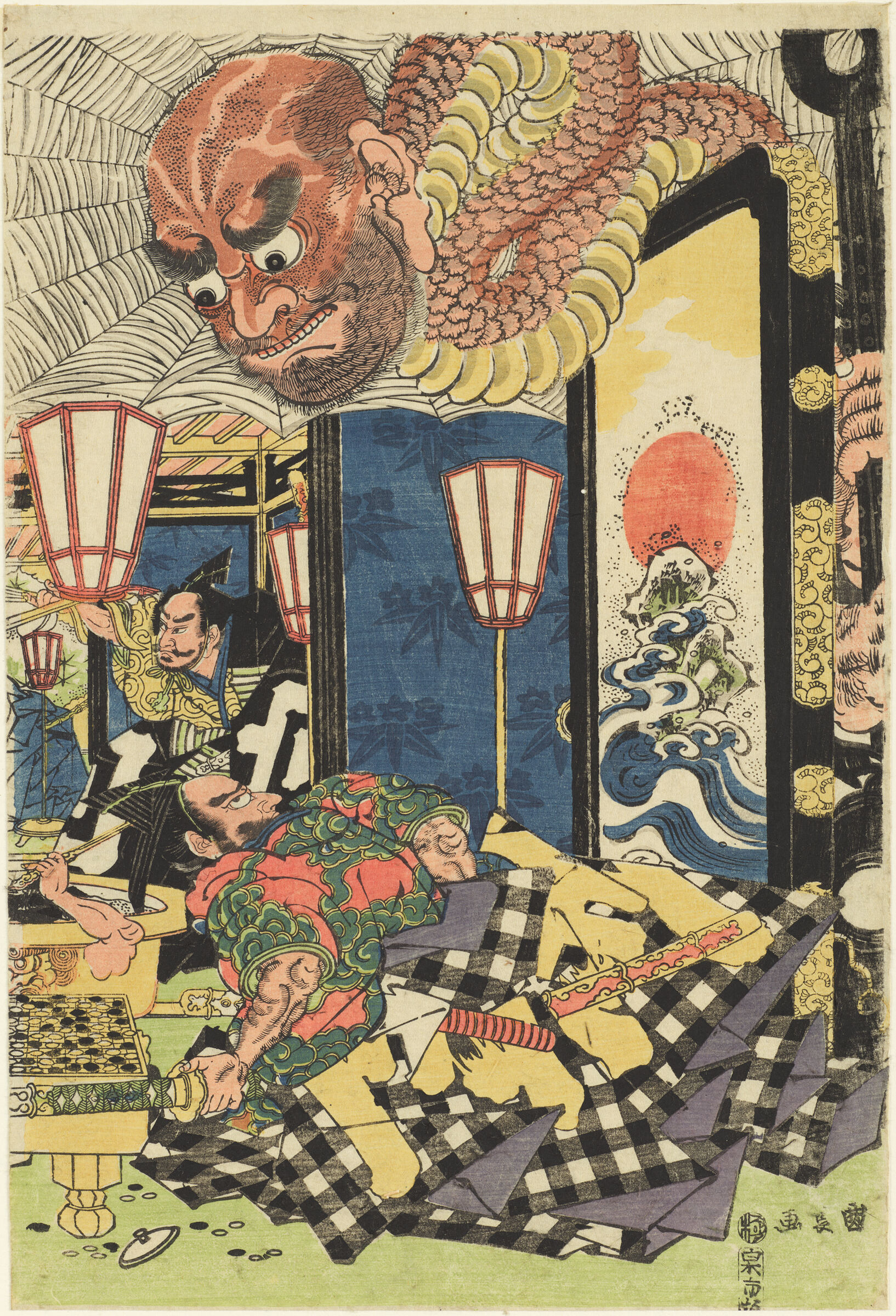 Minamoto Yorimitsu And His Retainers Defeat The Earth Spider