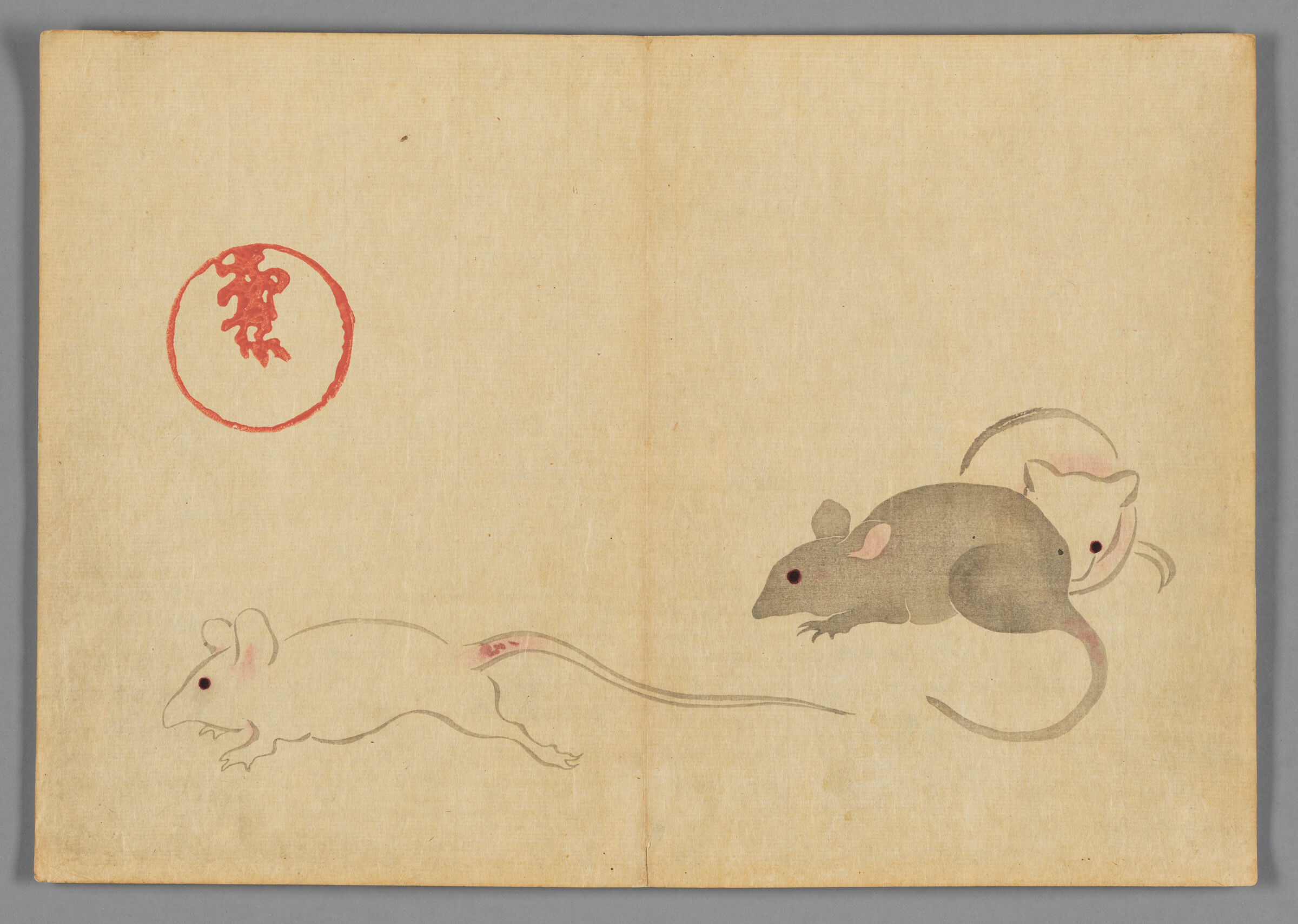 Three Rats, From The Kōrin Gafu (Kōrin Picture Album)