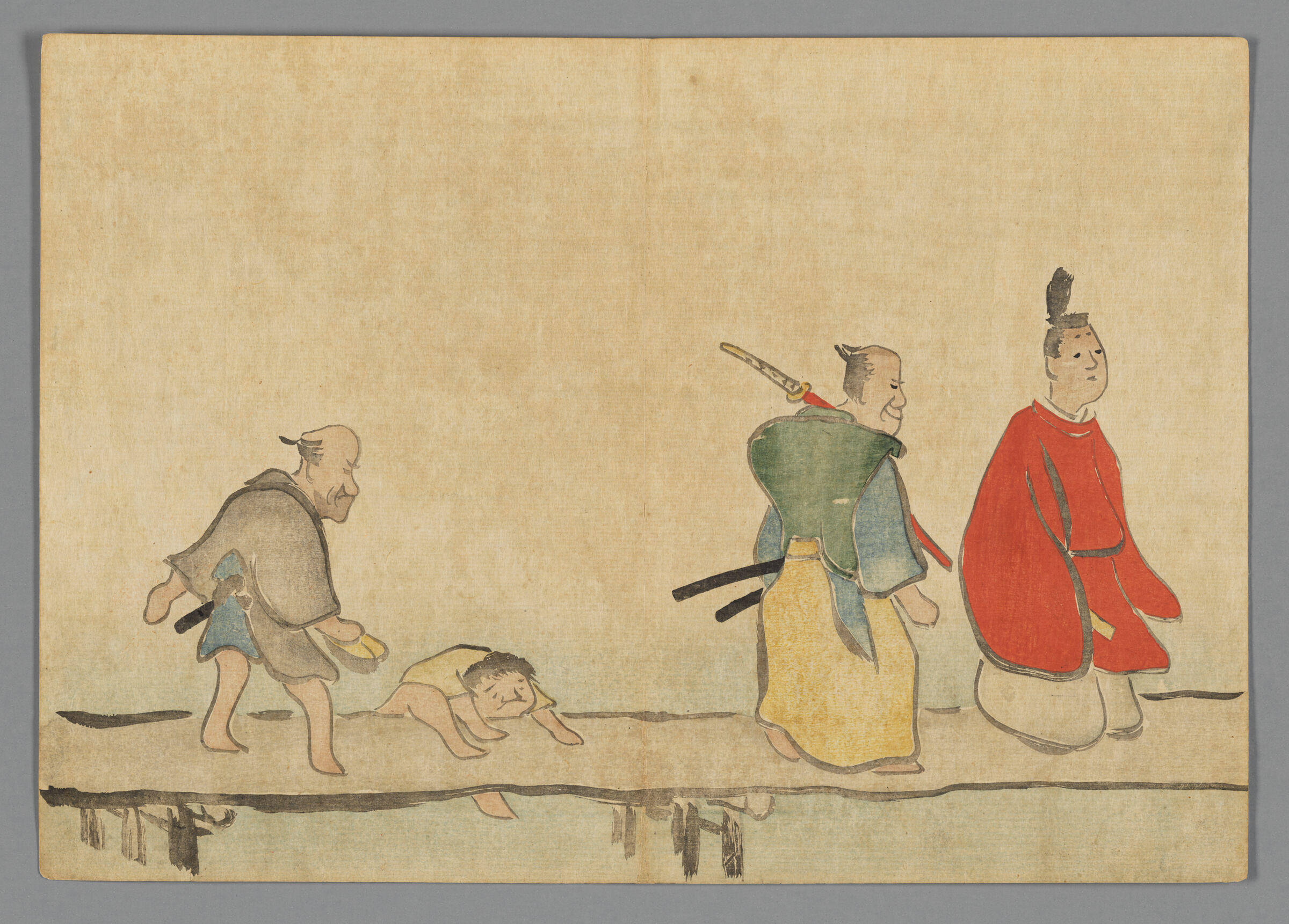 Nobleman Crossing A Bridge, From The Kōrin Gafu (Kōrin Picture Album)