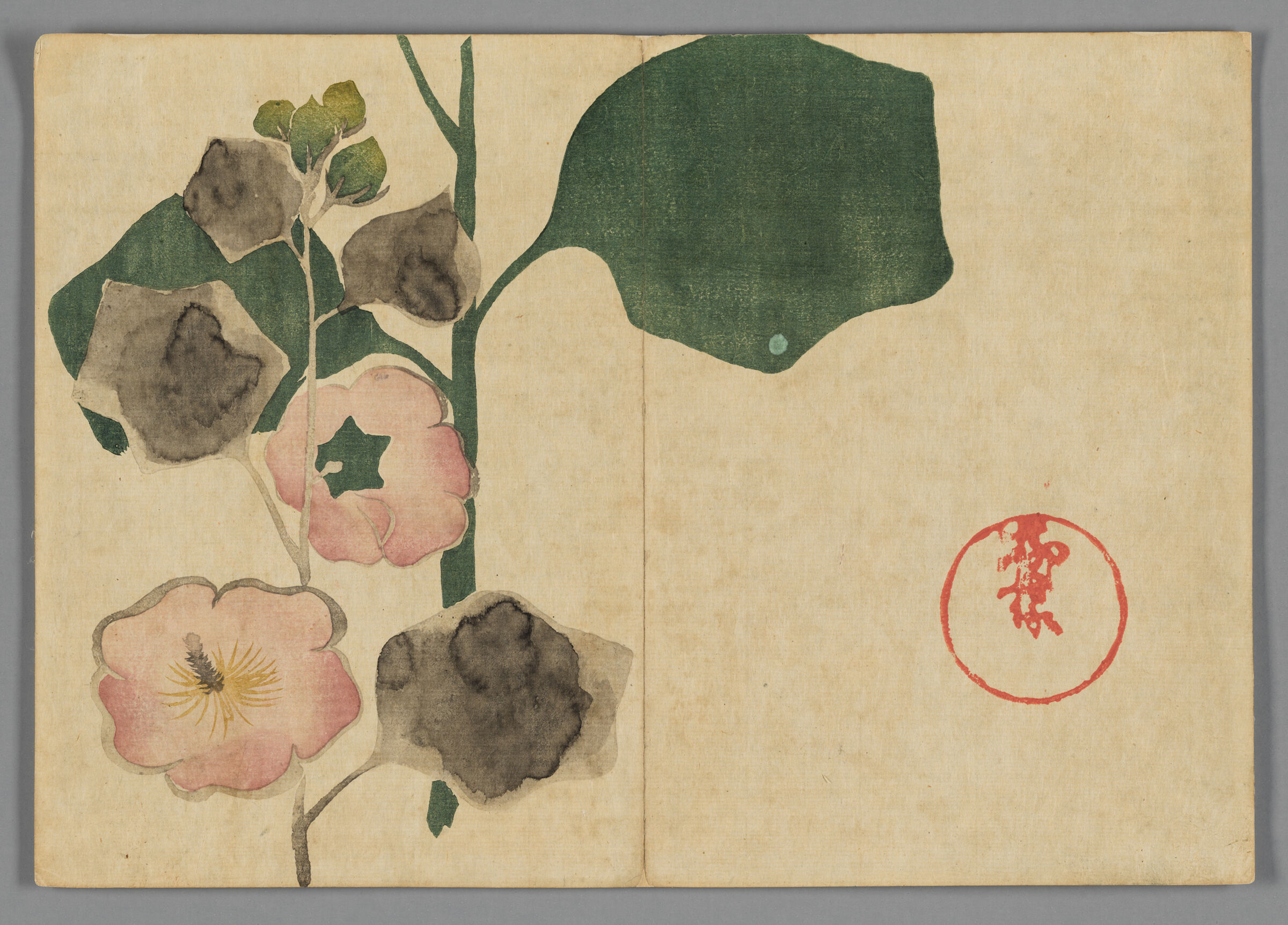 Hollyhock, From The Kōrin Gafu (Kōrin Picture Album)