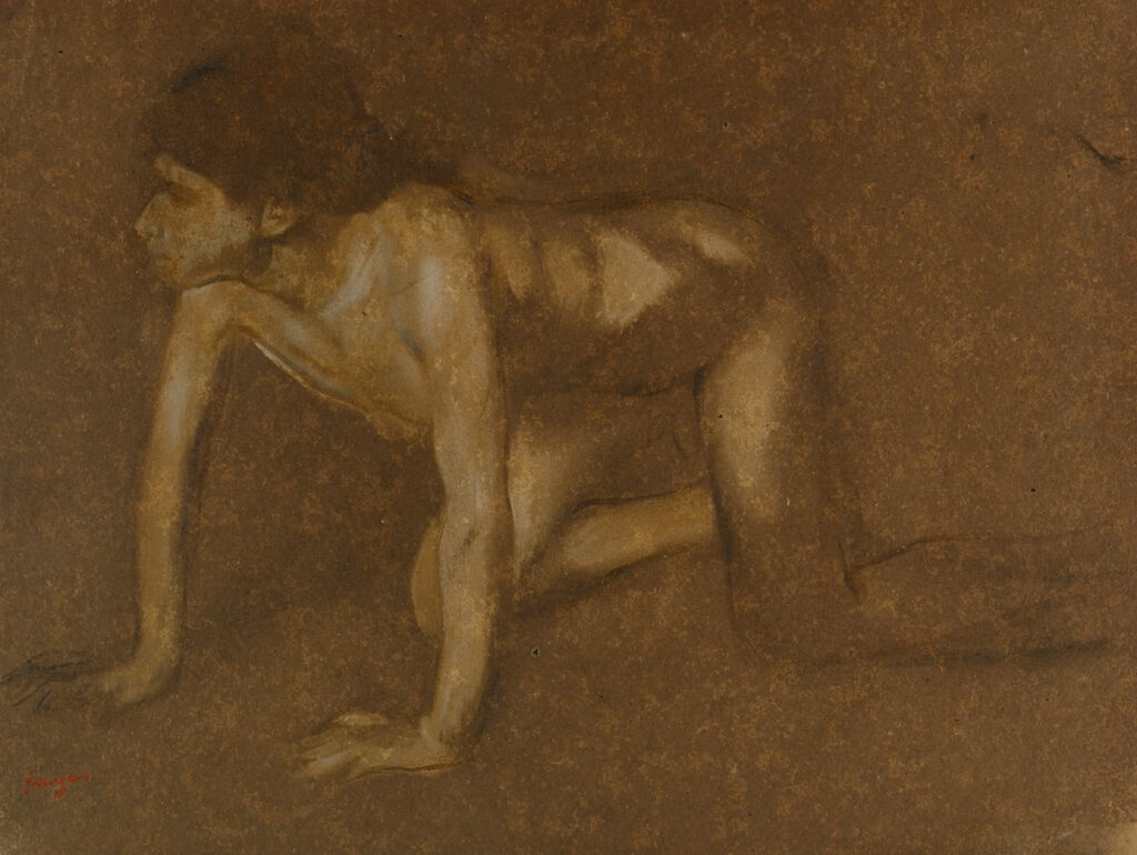 A Nude Youth Crawling, Study For 