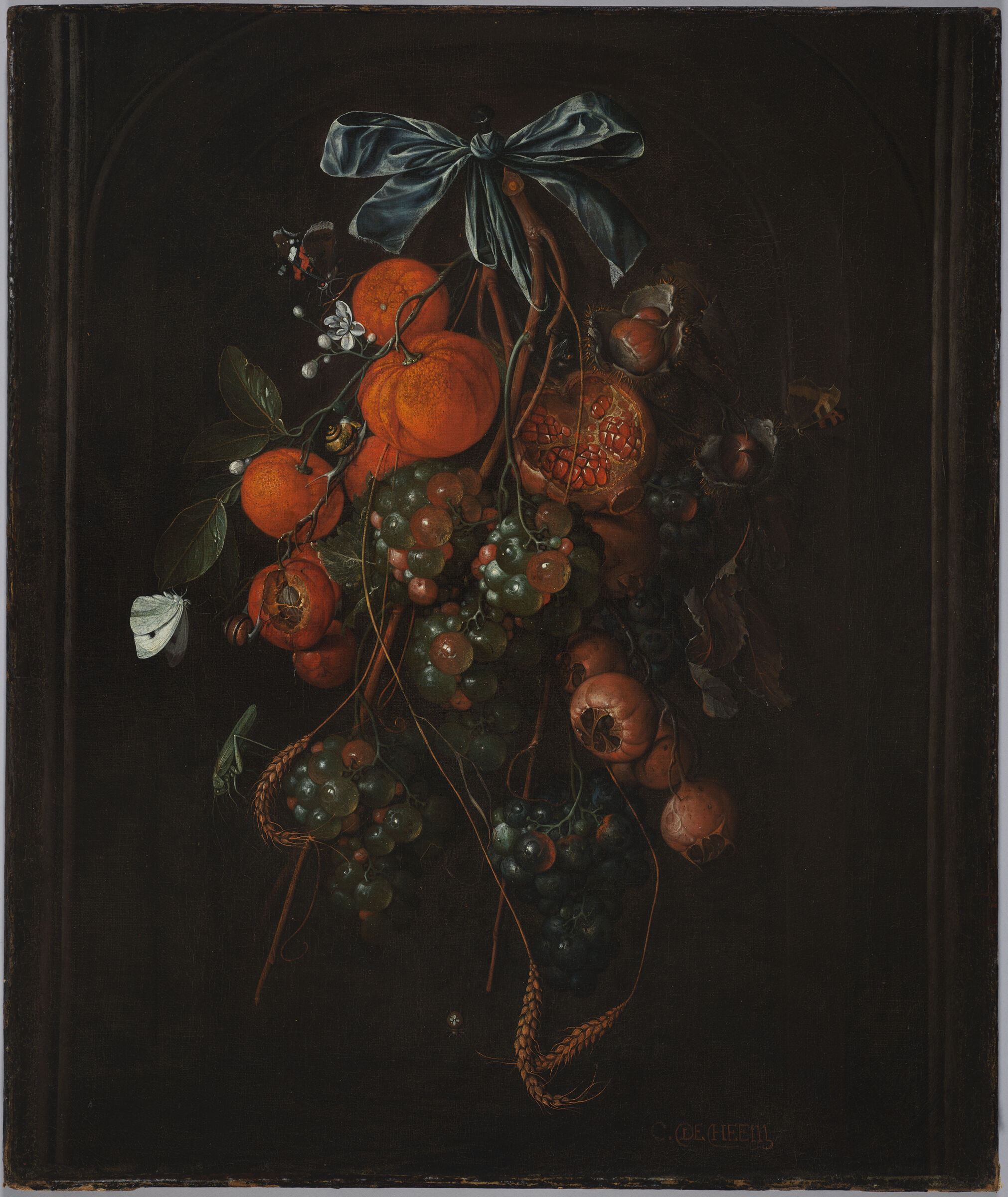 Still Life With Oranges, Pomegranates, Grapes, Chestnuts, Medlars And Ears Of Wheat