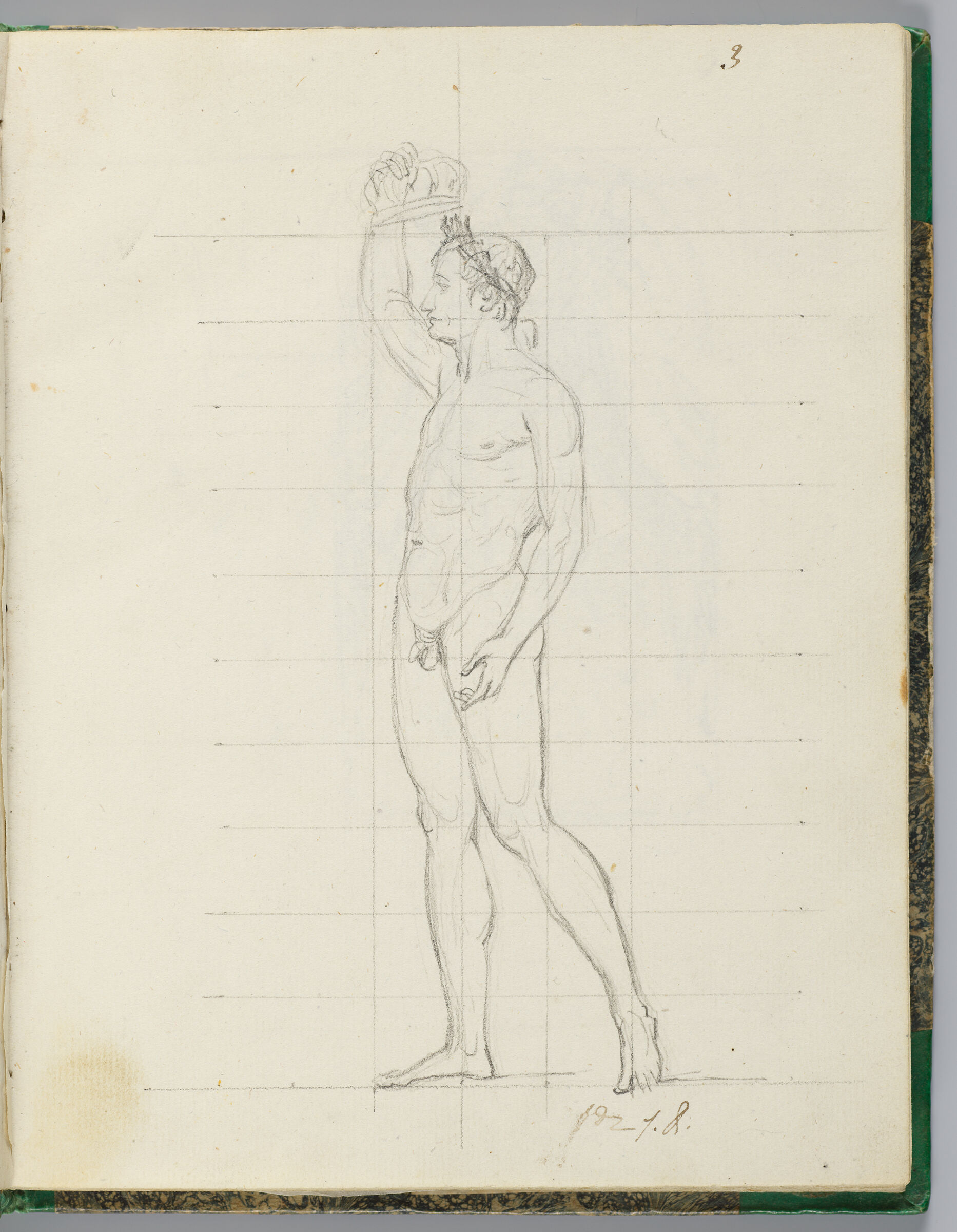 Napoleon, Nude, Crowning Himself; Verso: Sketch For The Loge Of Madame Mère