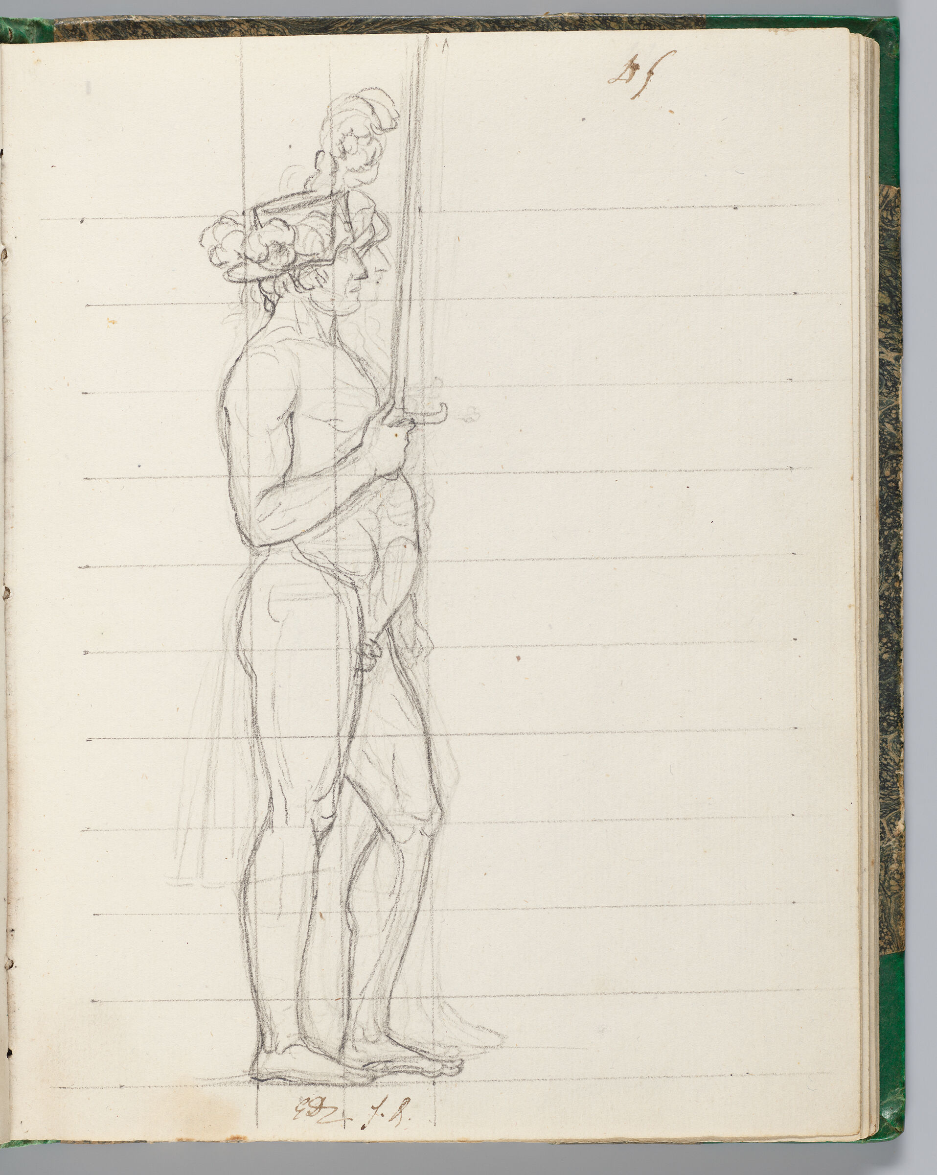 Maréchal Lefebvre, Nude Except For Plumed Hat, Holding The Sword Of Charlemagne; Verso: Blank