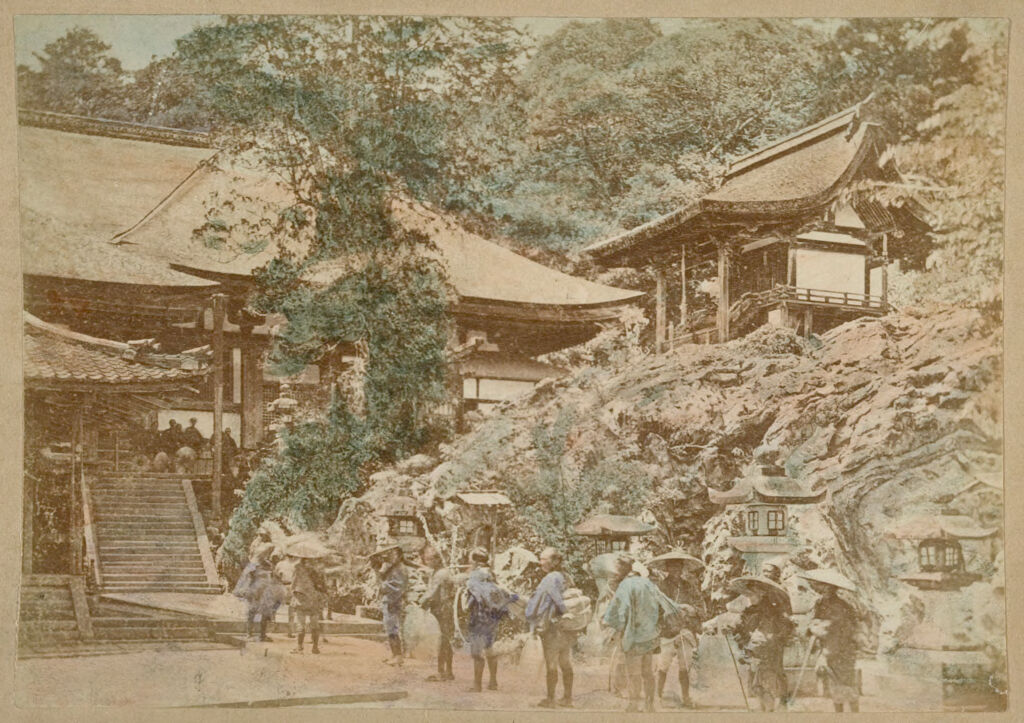 Untitled (Figures Standing In Front Of A Temple Or Shrine)
