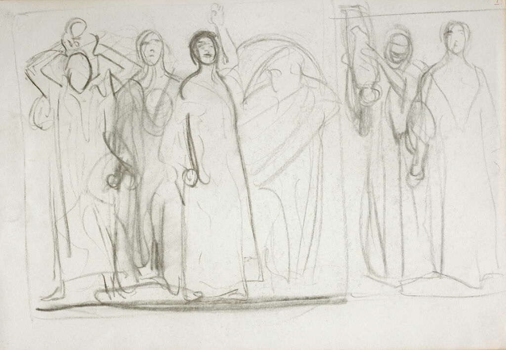 Studies For The Frieze Of The Prophets, Boston Public Library (Recto And Verso)