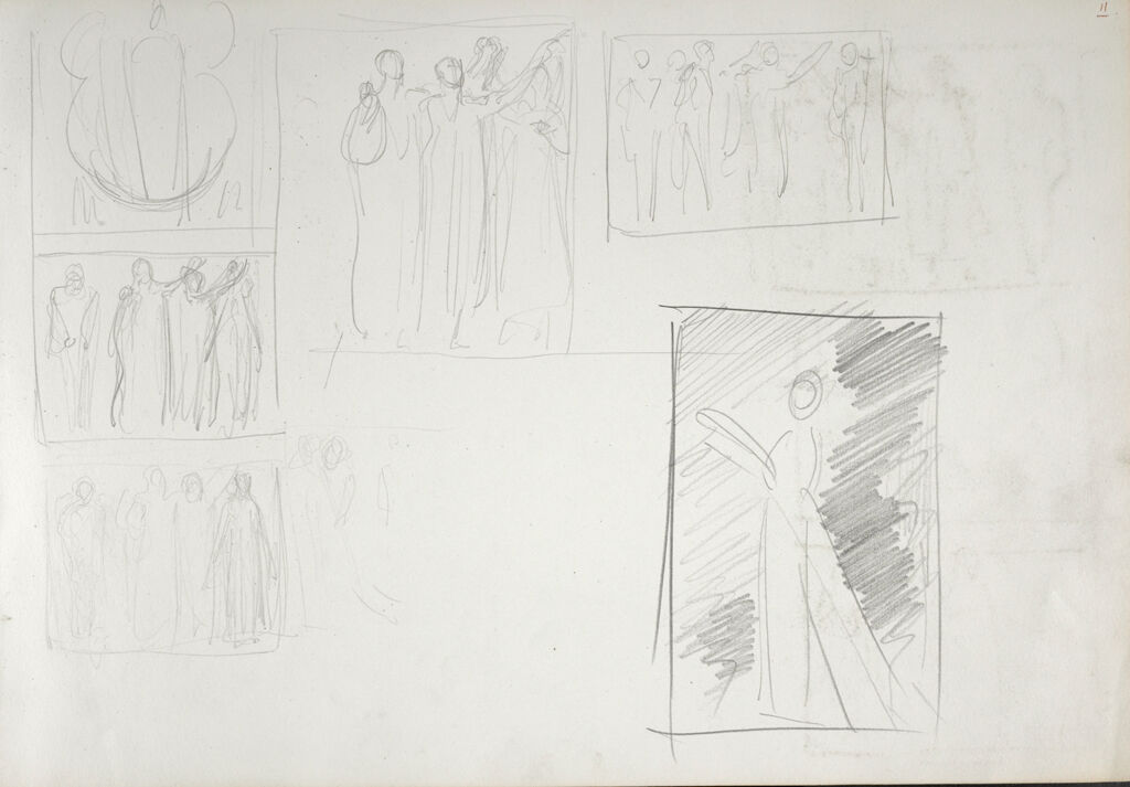Study For The Frieze Of The Prophets, Boston Public Library (Recto And Verso)