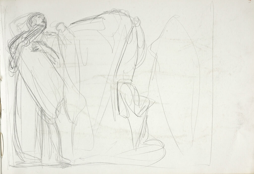 Study For The Frieze Of The Prophets, Boston Public Library; Verso: Portrait Of A Woman