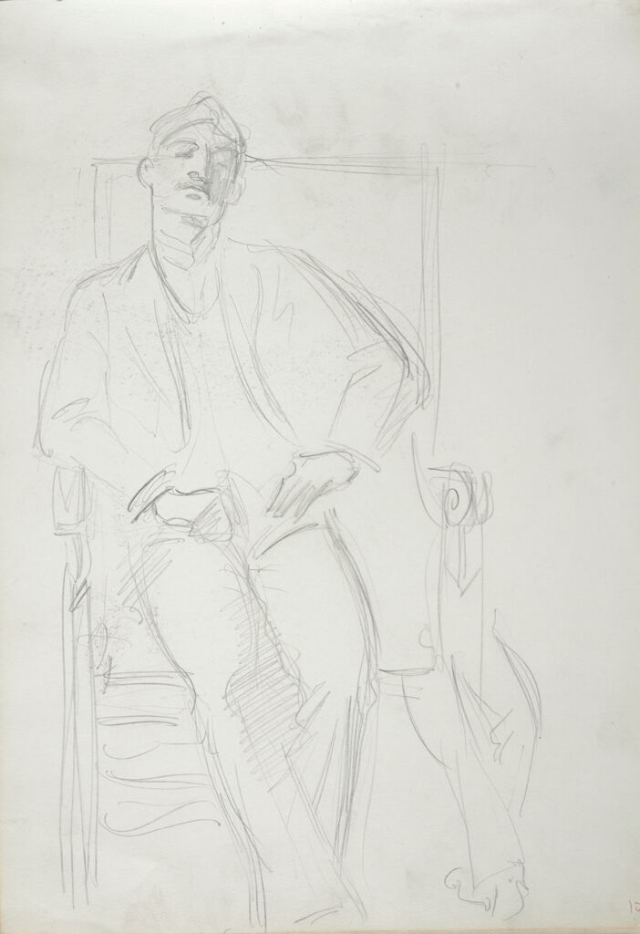 Sketch Of Seated Man; Verso: Study For Moses, Boston Public Library