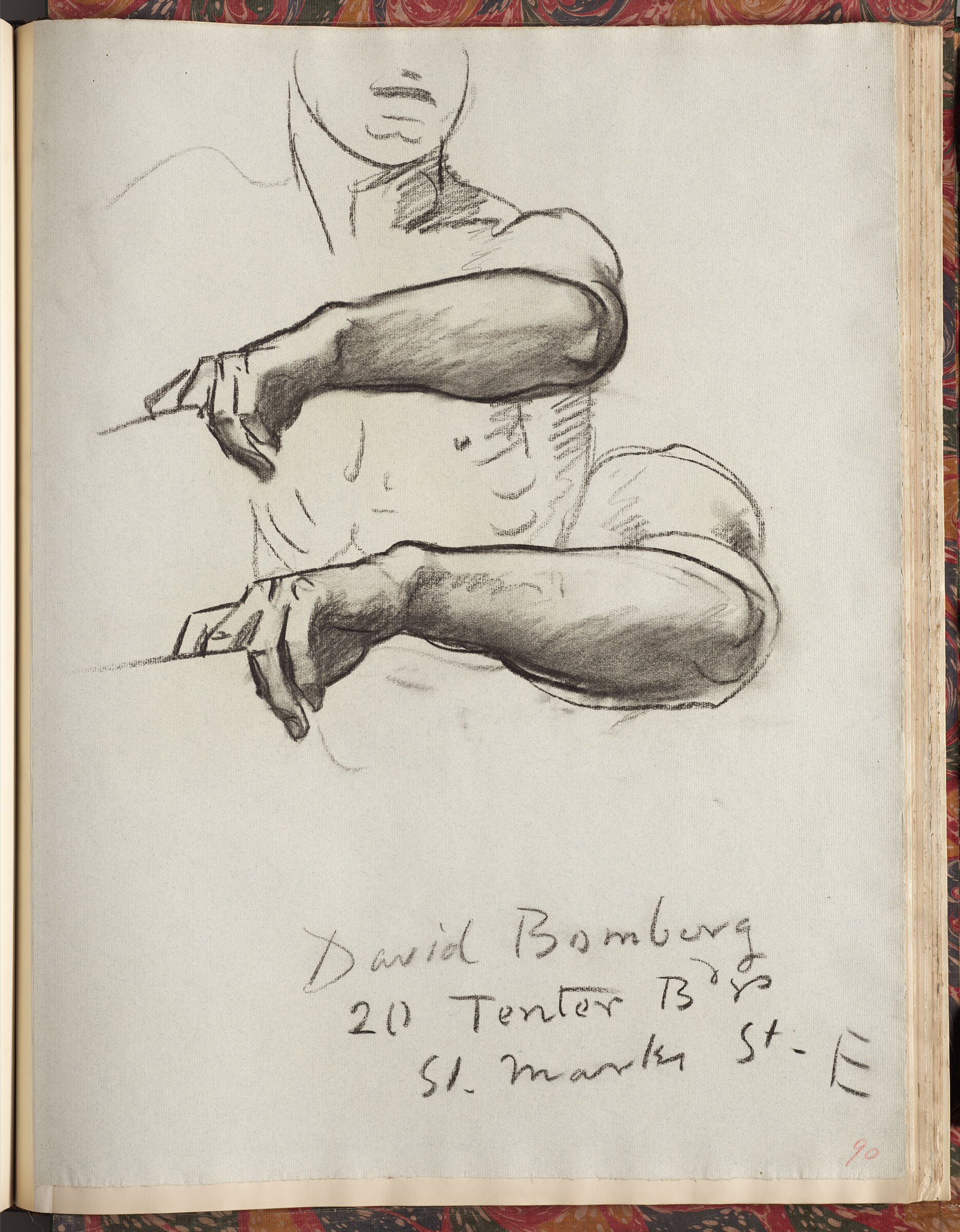 Two Studies Of Left Arm For Seated Angel At Right, 