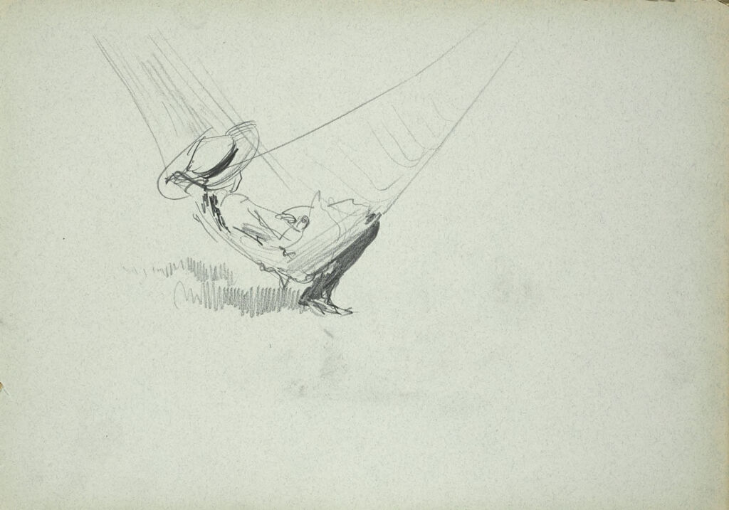 Blank Page; Verso: Girl In A Hammock