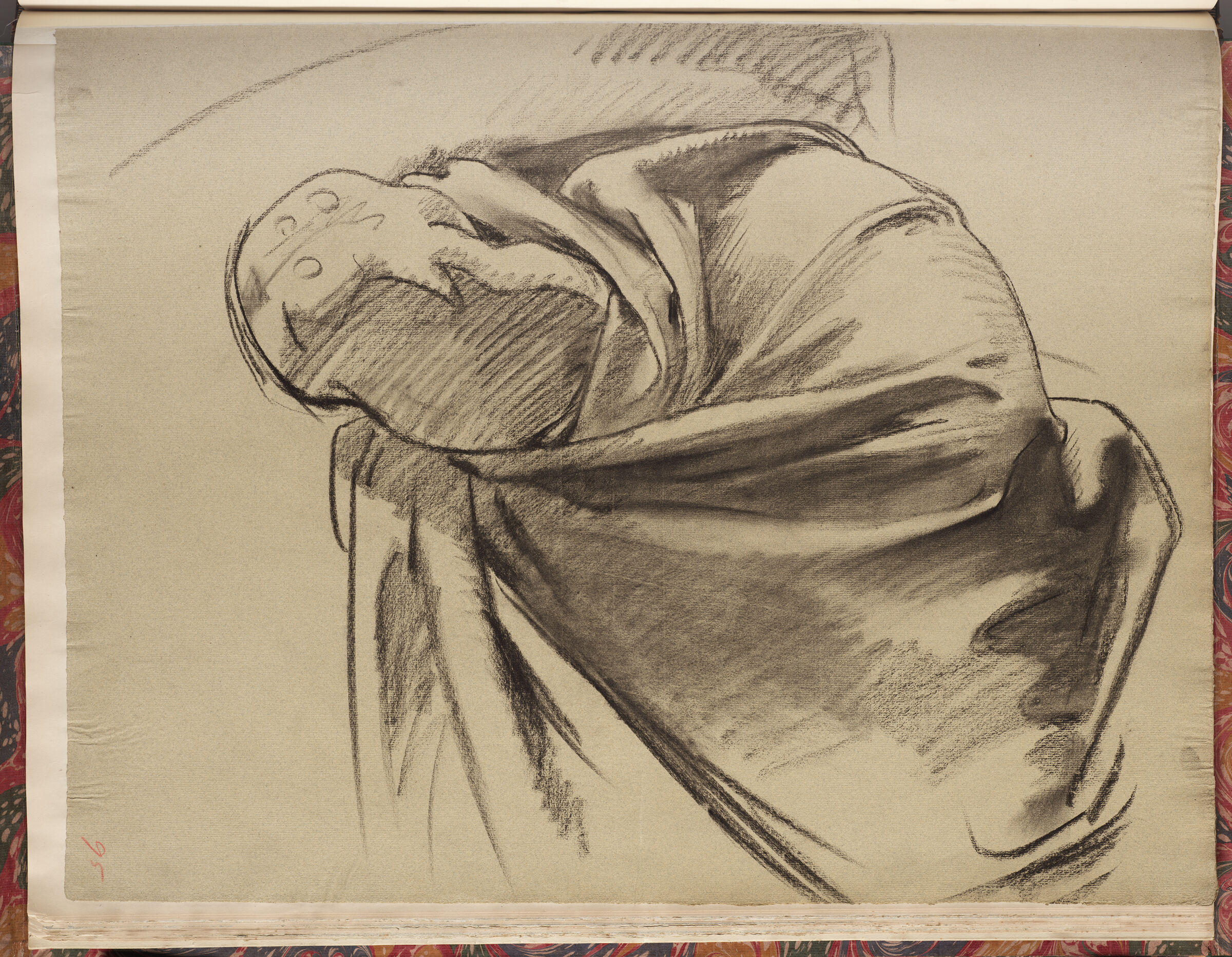 Study For Knee And Drapery Of Seated Angel At Right, 