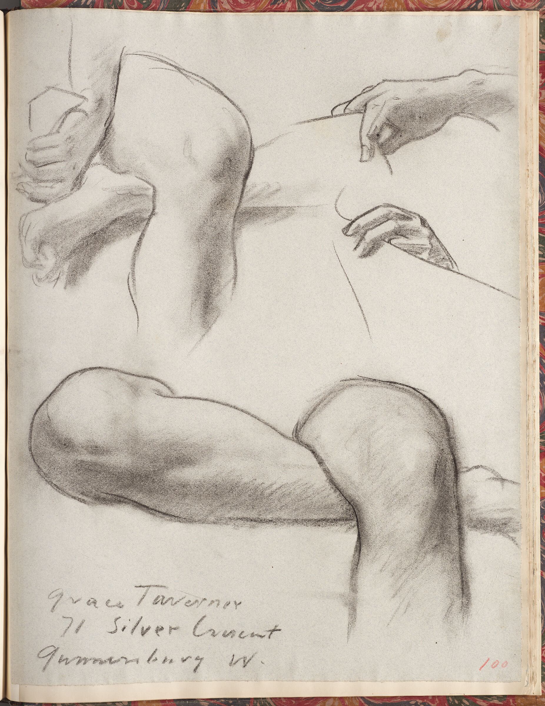 Study Of Legs And Hands For Seated Angel At Right, 
