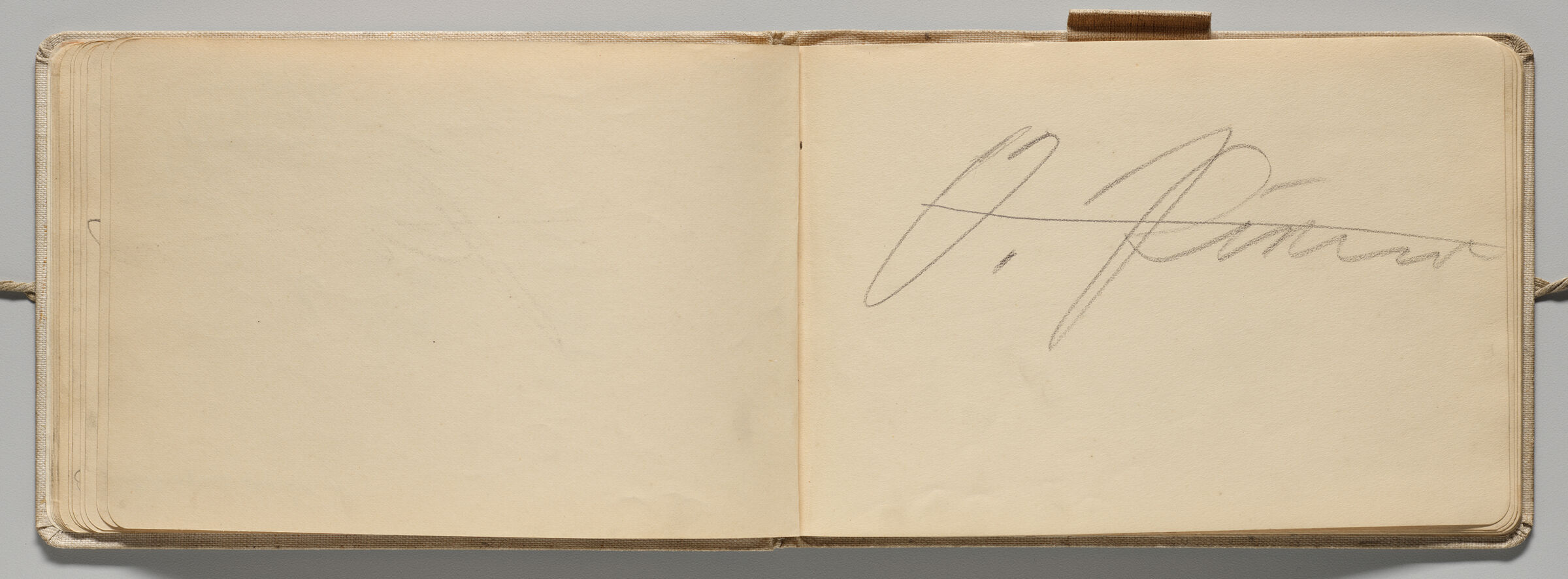 Untitled (Blank, Left Page); Untitled (Signature Crossed Out, Right Page)