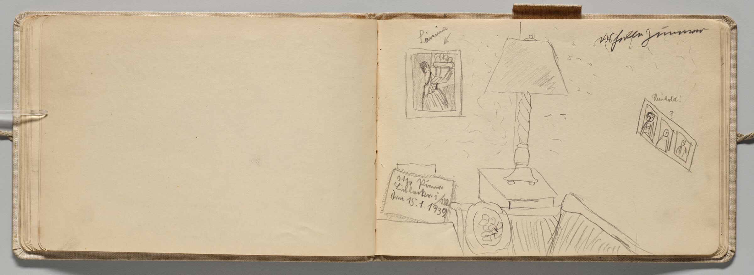 Untitled (Blank, Left Page); Untitled (Domestic Interior, Right Page)