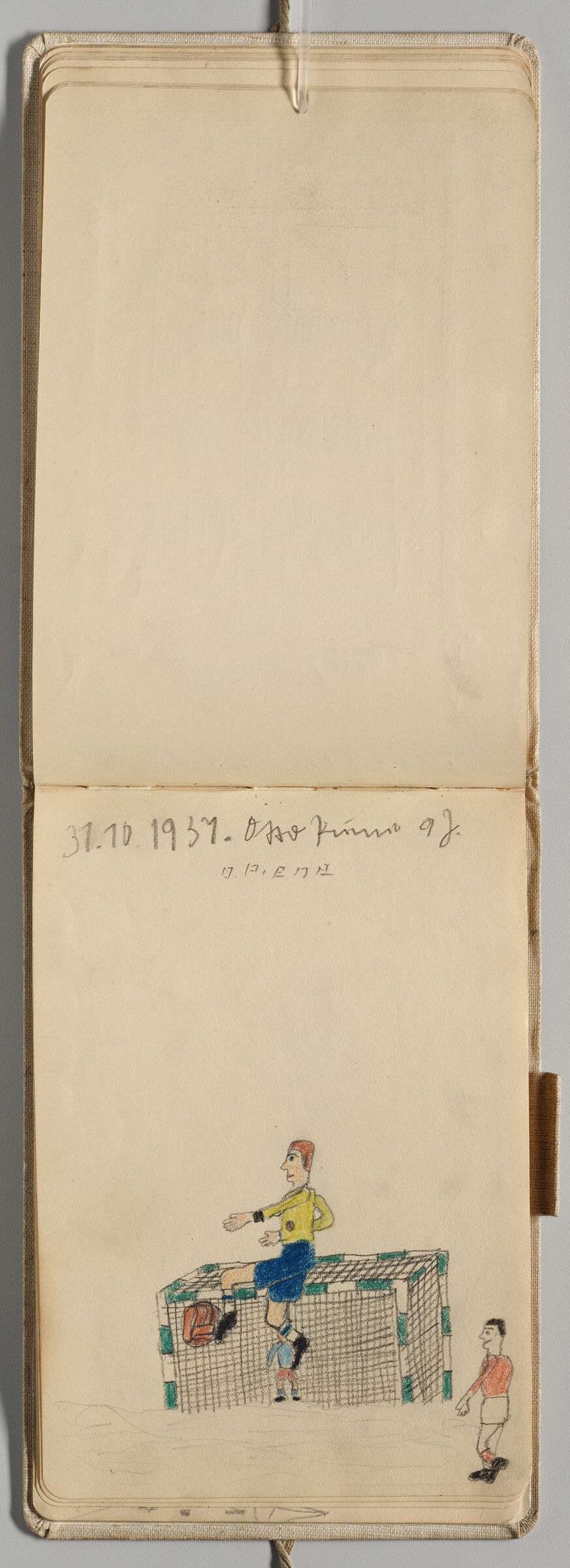 Untitled (Blank, Left Page); Untitled (Soccer Scene, Right Page)