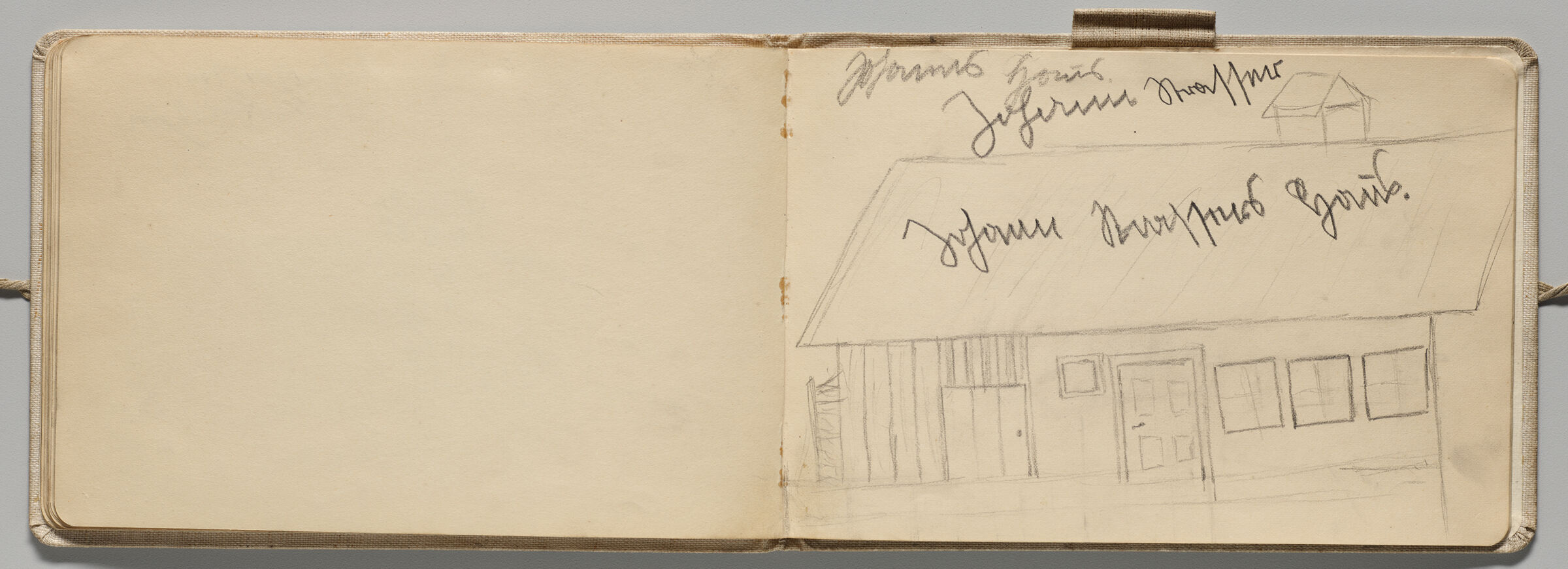 Untitled (Blank, Left Page); Untitled (House, Right Page)
