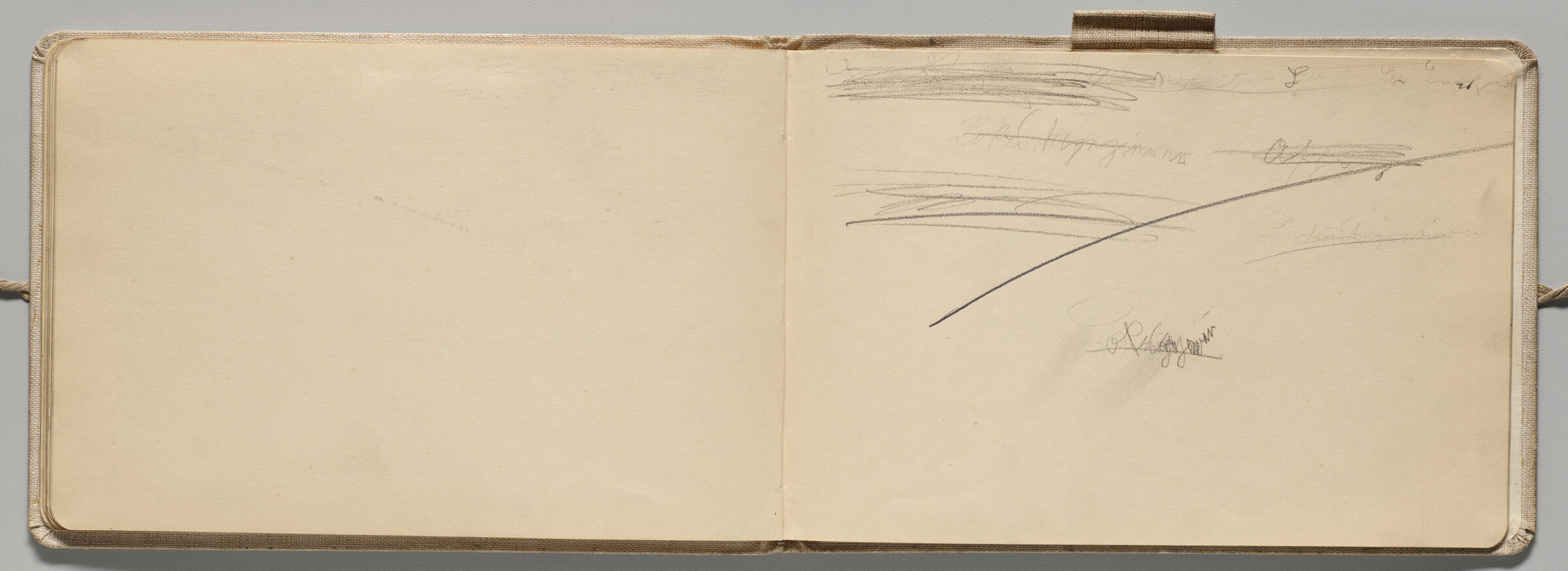 Untitled (Blank, Left Page); Untitled (Text, Crossed Out, Right Page)