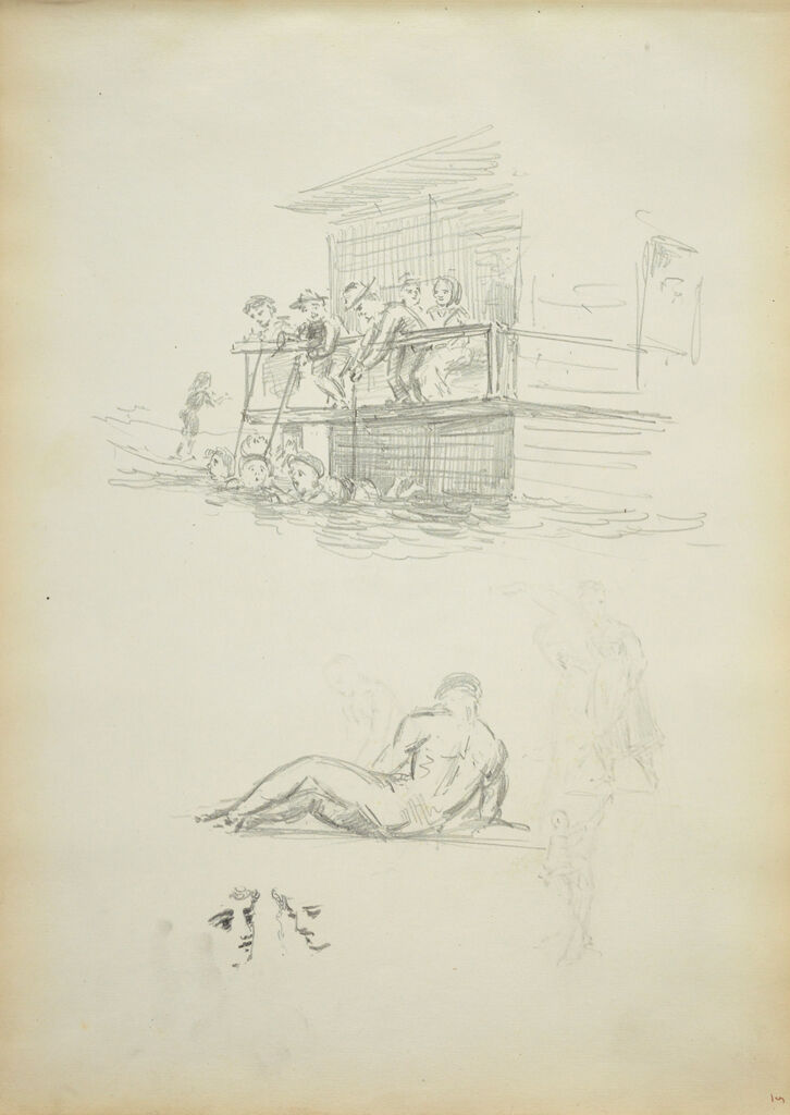 Children Playing And Swimming; Studies After Sculpture