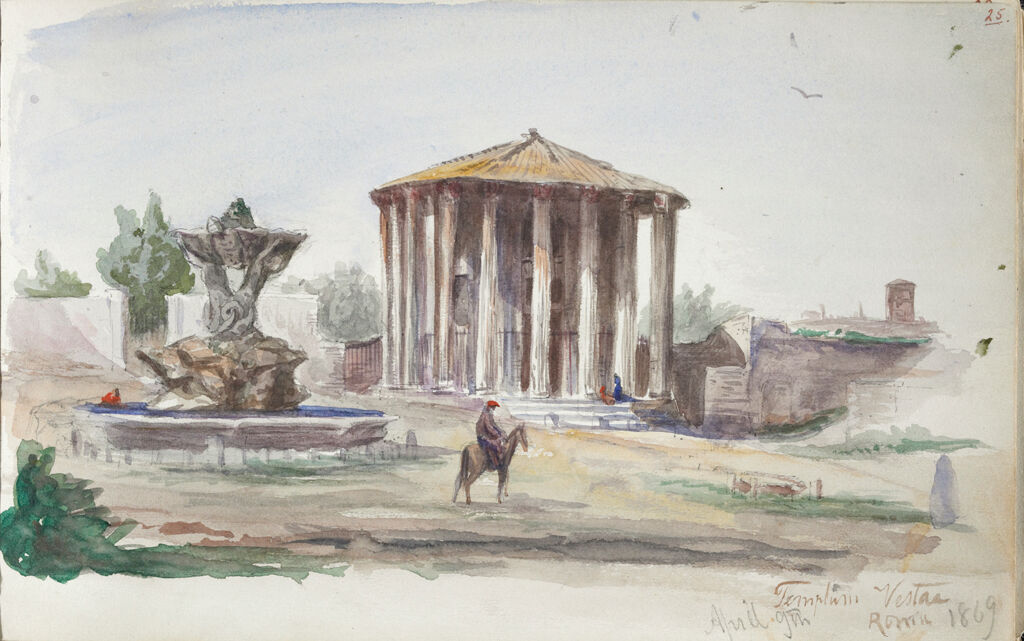 Landscape With Figures, Templum Vestas, Rome