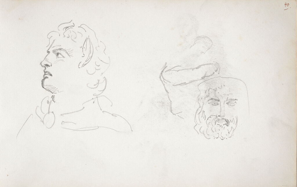 Sketches Of Heads (Recto And Verso)