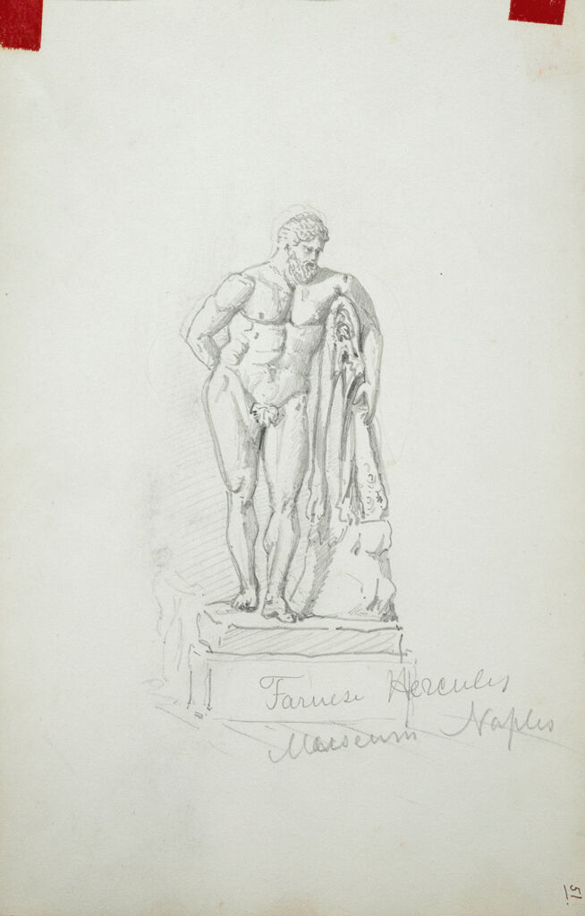 Farnese Hercules, After The Antique; Verso: Study Of Antique Sculpture; Head