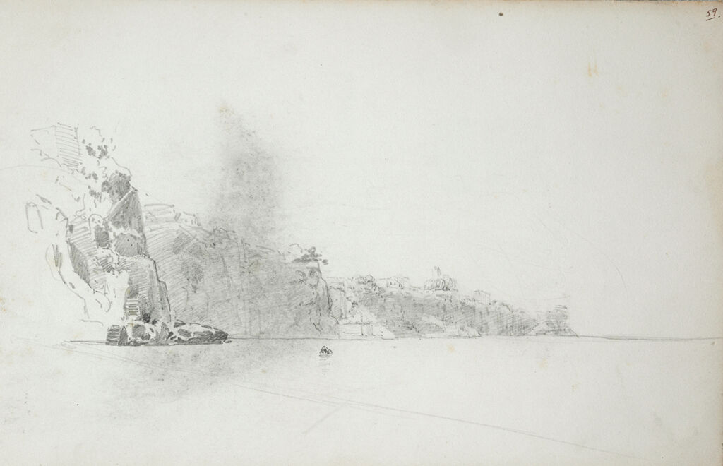 Coastal Study; Verso: Horse And Cart With Villagers; Profile Heads