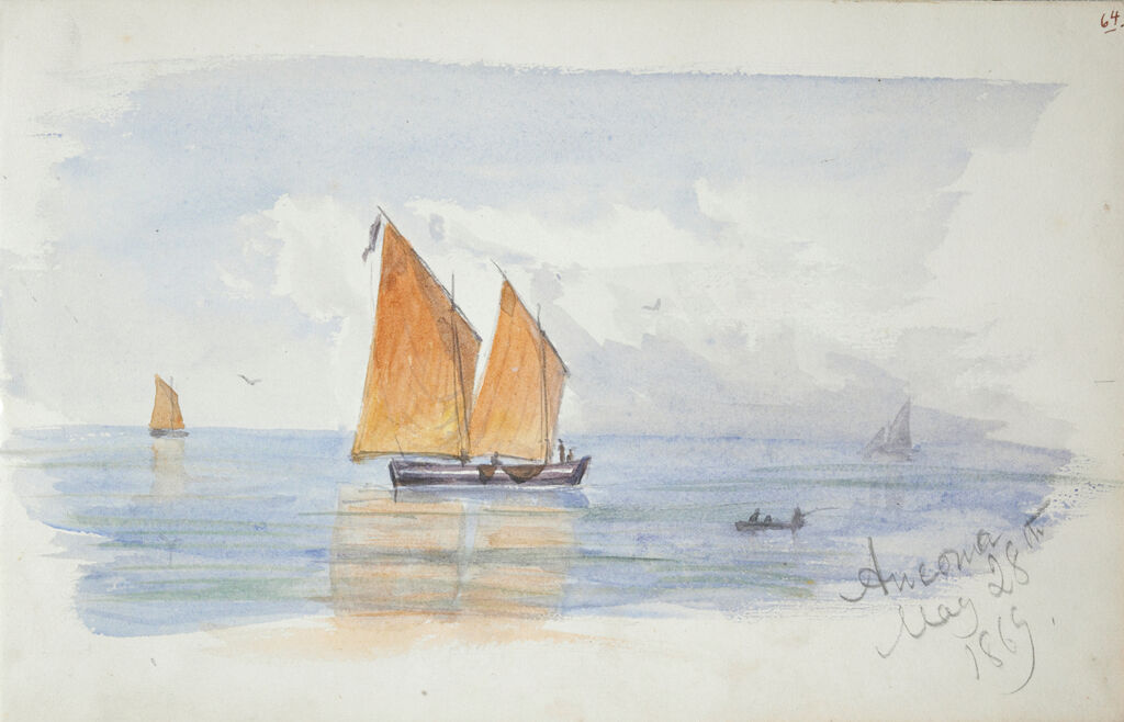 View Of Ancona; Verso: Sketch Of A Sunset