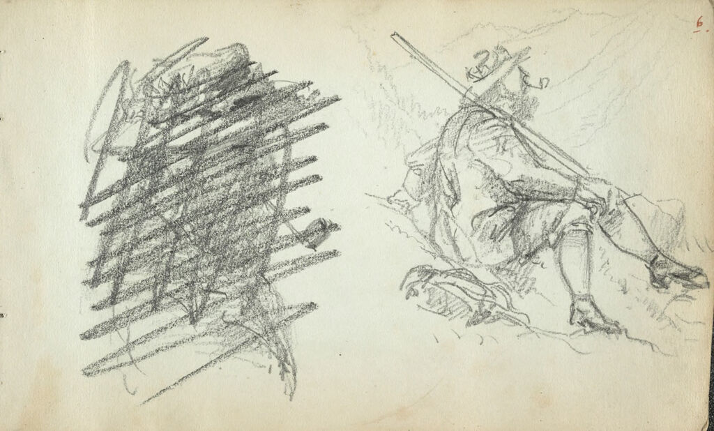 Two Studies Of A Man With A Pipe