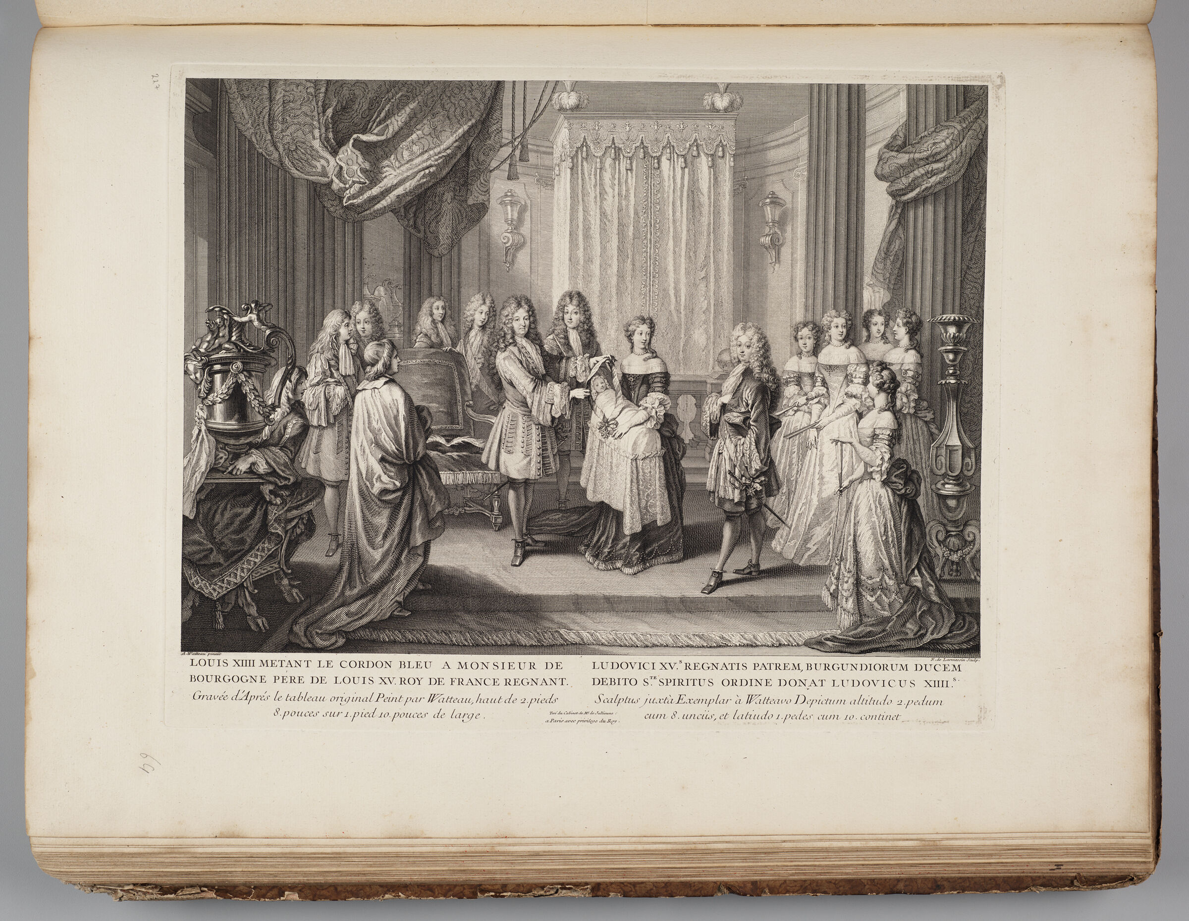 Louis Xiv Awarding The Blue Ribbon Of The Order Of The Holy Spirit To The Duke Of Burgundy, Father Of Louis Xv, The Reigning King Of France
