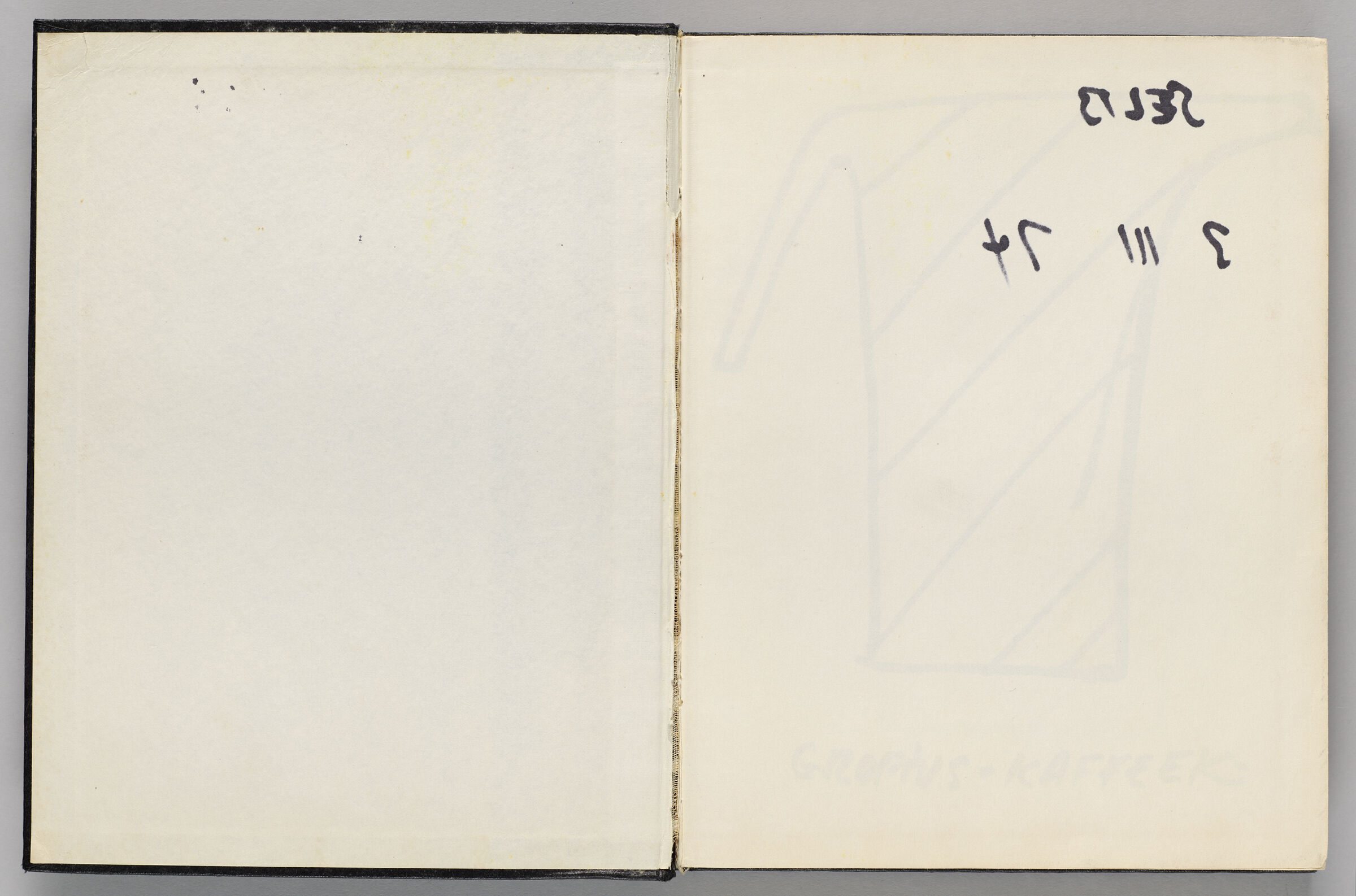 Untitled (Blank, Front Endpaper, Left Page); Untitled (Bleed-Through Of Following Page, Right Page)