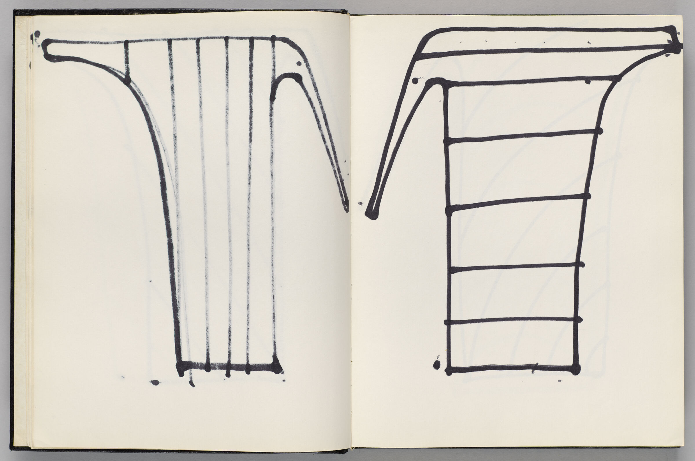 Untitled (Bleed-Through Of Previous Page, Left Page); Untitled (Ornamental Design For Coffee Pot (For Gropius' Rosenthal Design), Right Page)