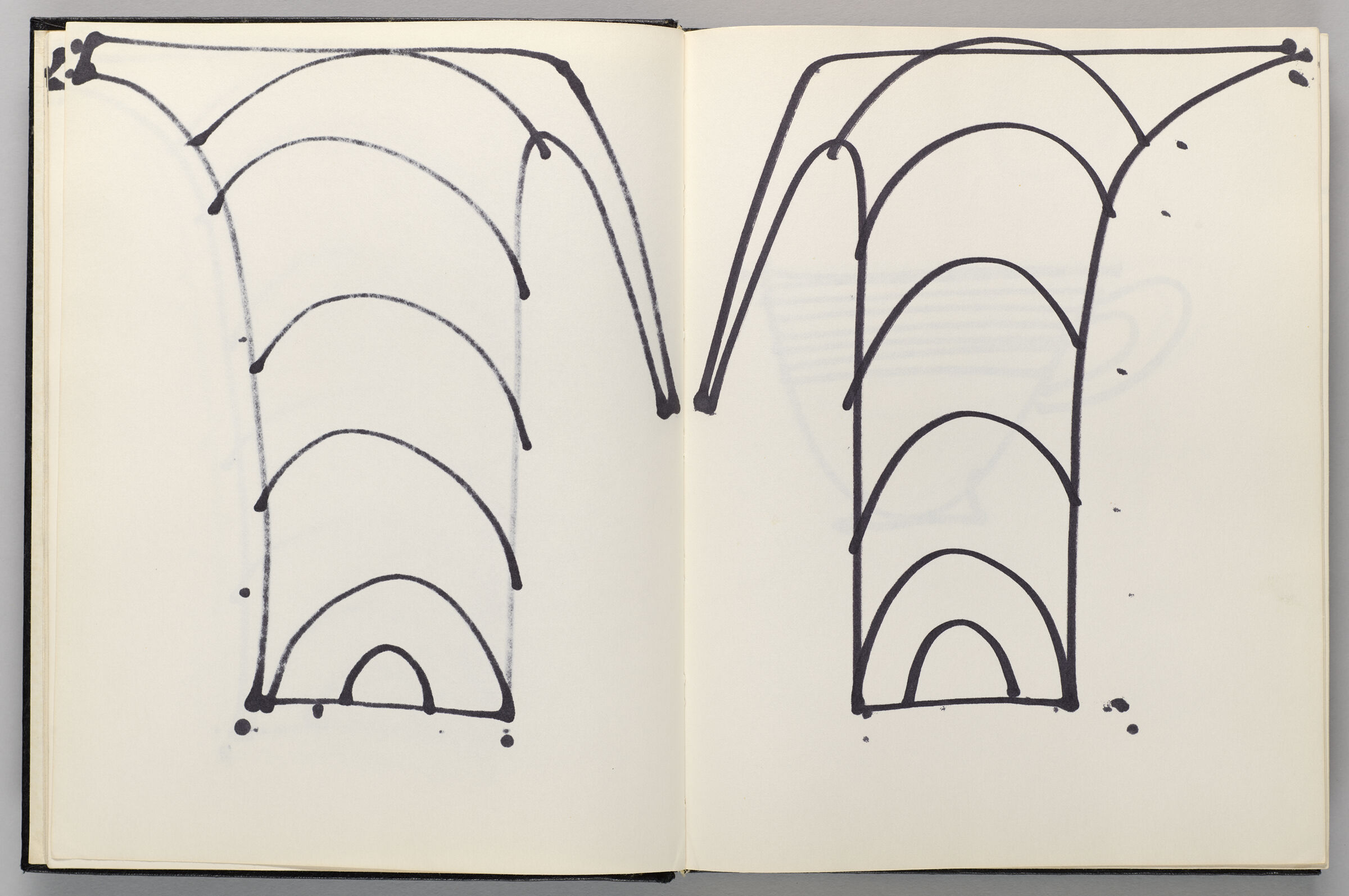 Untitled (Bleed-Through Of Previous Page, Left Page); Untitled (Ornamental Design For Coffee Pot (For Gropius' Rosenthal Design), Right Page)