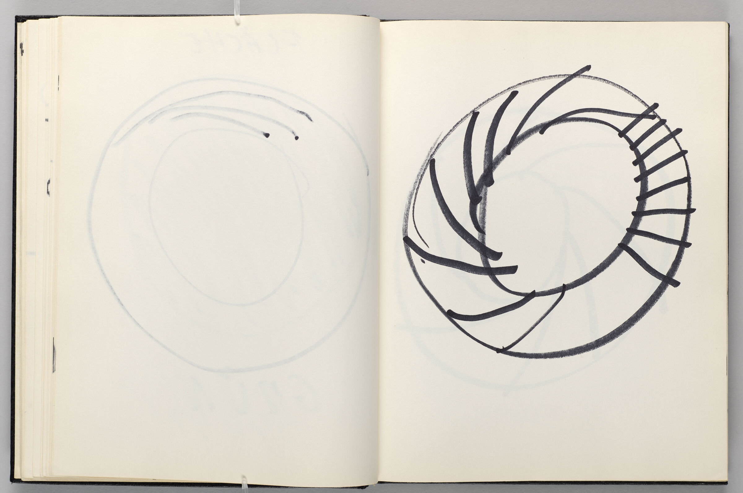 Untitled (Bleed-Through Of Previous Page, Left Page); Untitled (Plate Design, Right Page)