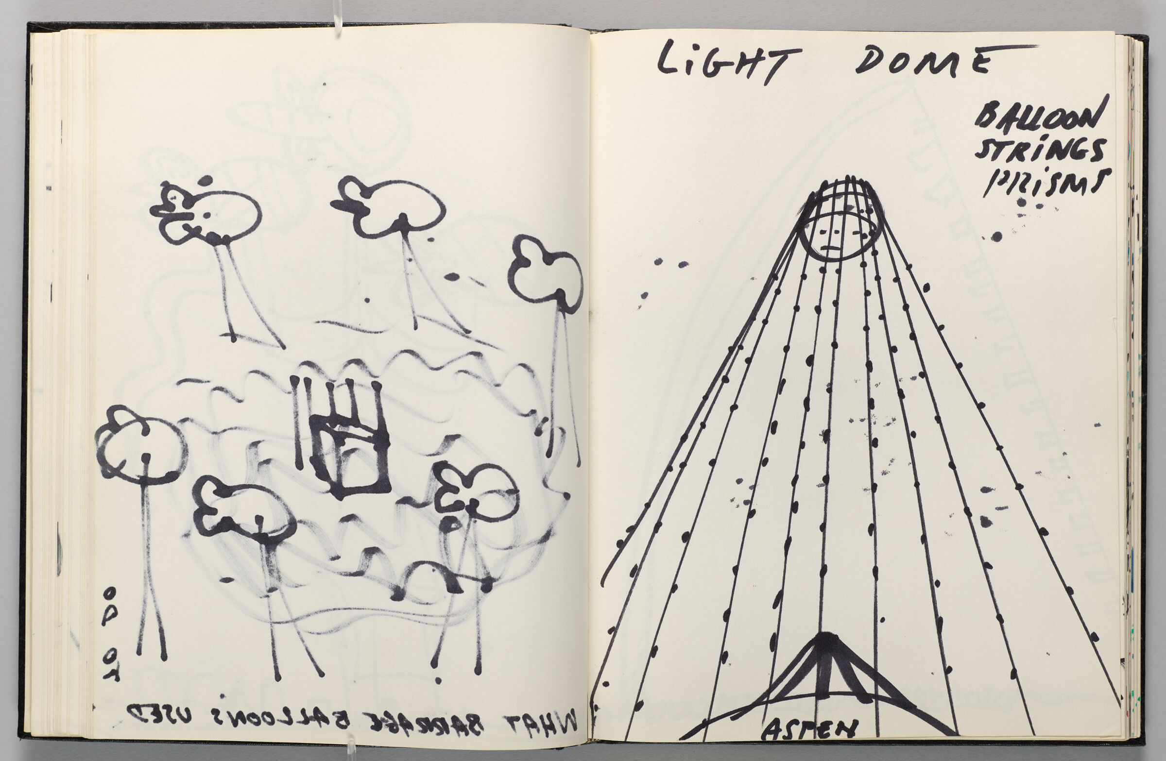 Untitled (Bleed-Through Of Previous Page, Left Page); Untitled (Light Dome For Aspen, Right Page)