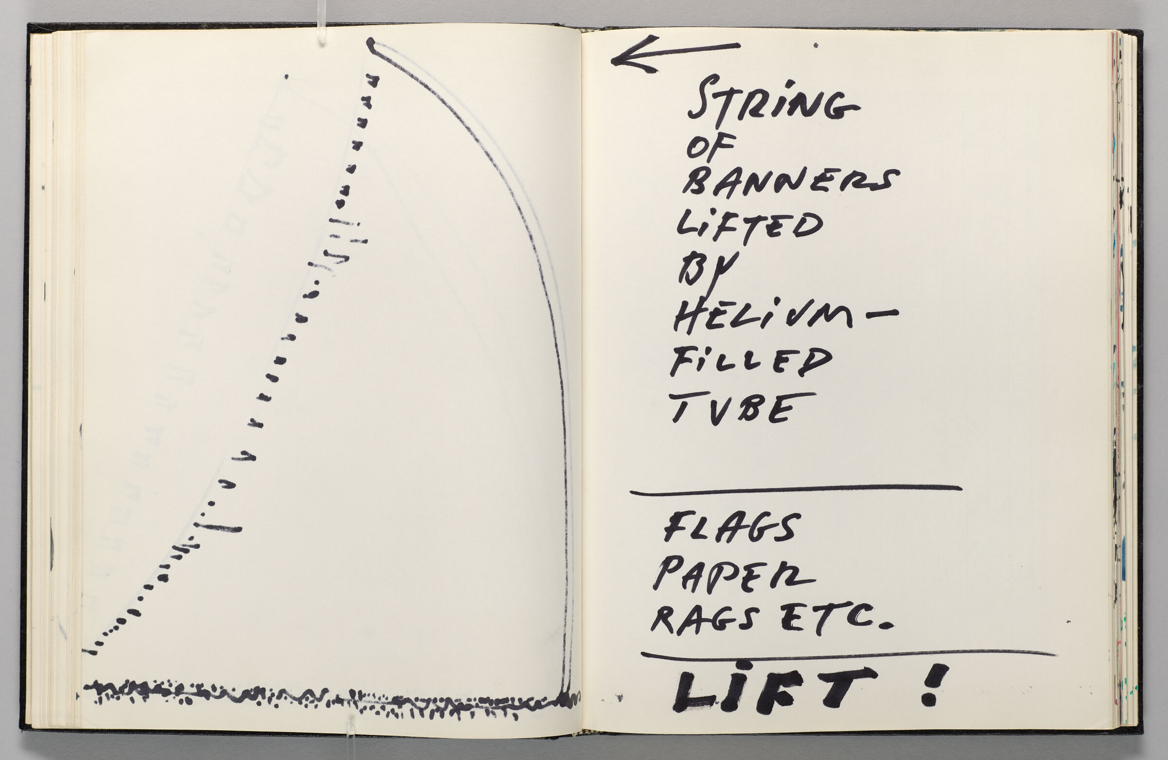 Untitled (Bleed-Through Of Previous Page, Left Page); Untitled (Description Of Previous Sky Artwork, Right Page)