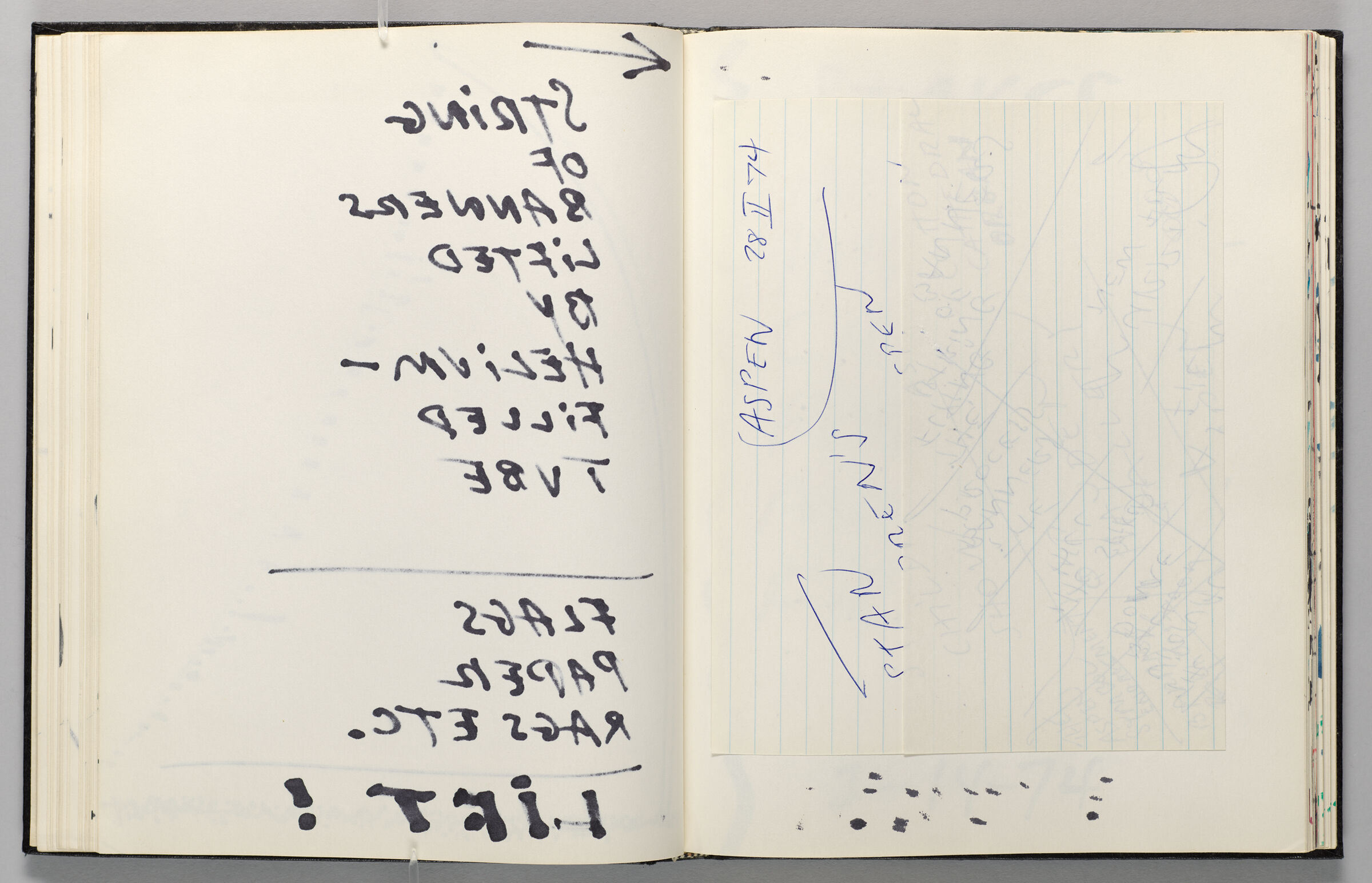 Untitled (Bleed-Through Of Previous Page, Left Page); Untitled (Notes On Aspen Ideas, Right Page)