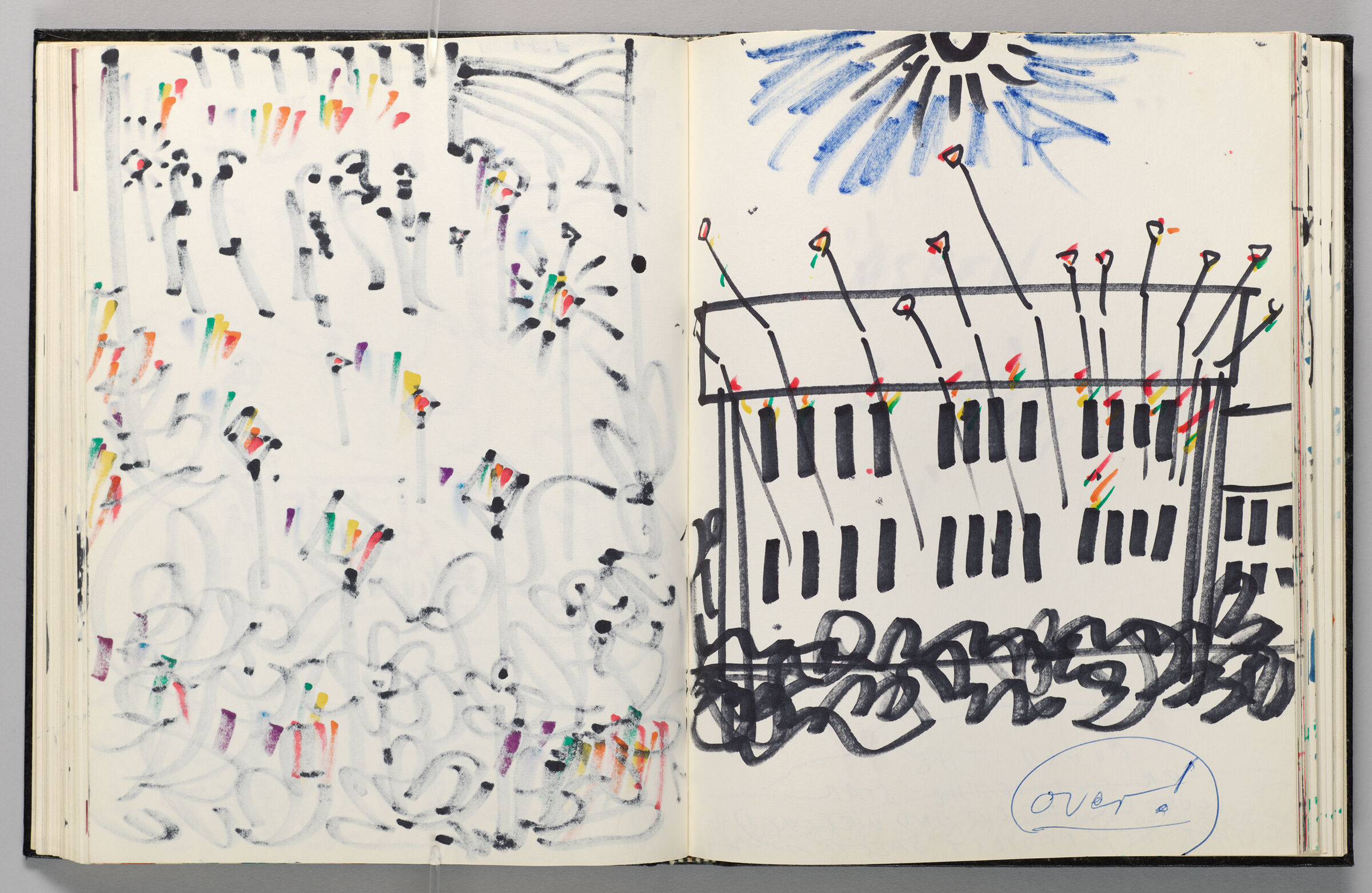 Untitled (Bleed-Through Of Previous Page, Left Page); Untitled (Prisms Projecting From Facade, Right Page)