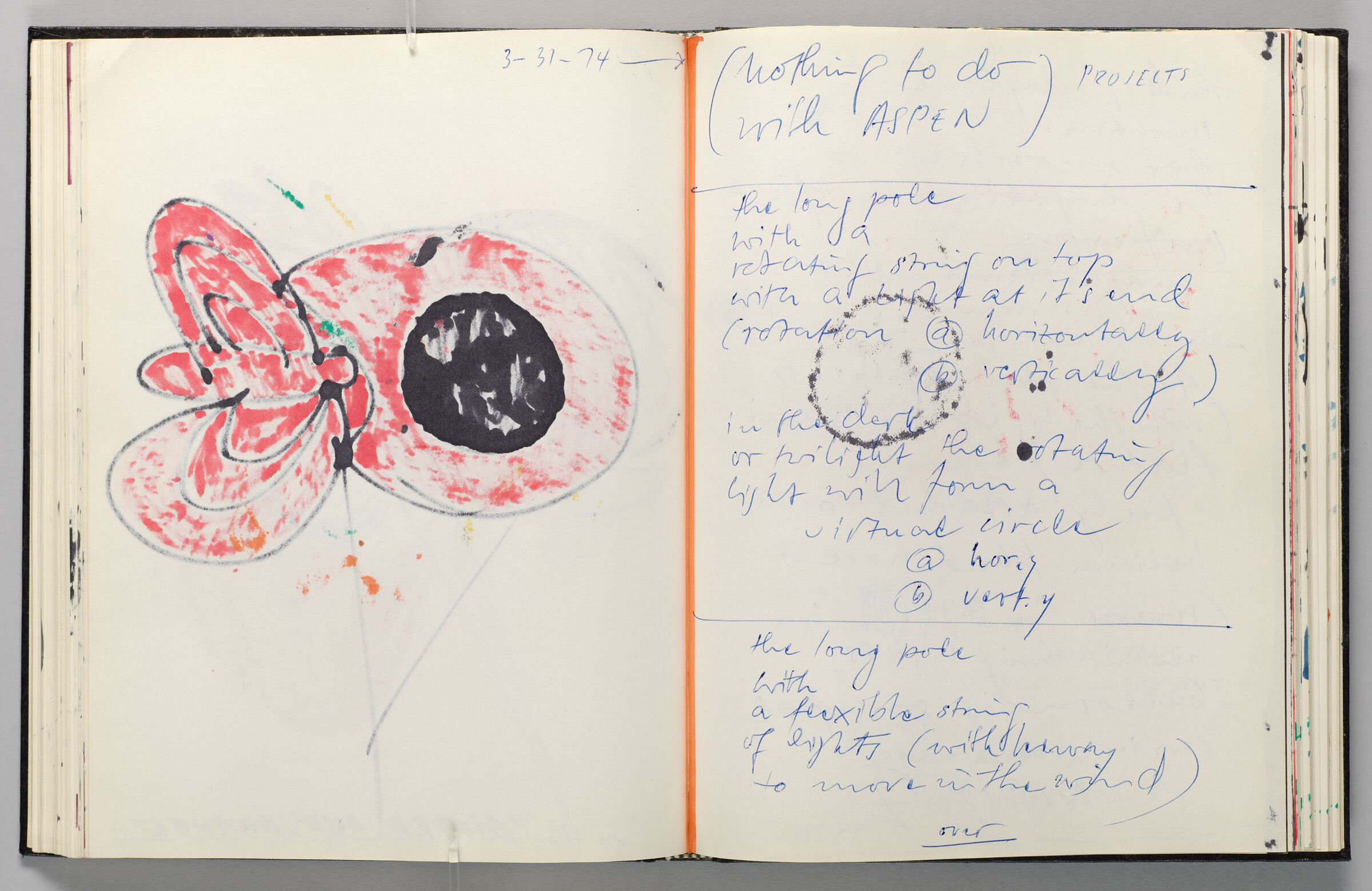 Untitled (Small Note With Bleed-Through Of Previous Page, Left Page); Untitled (Notes, Right Page)