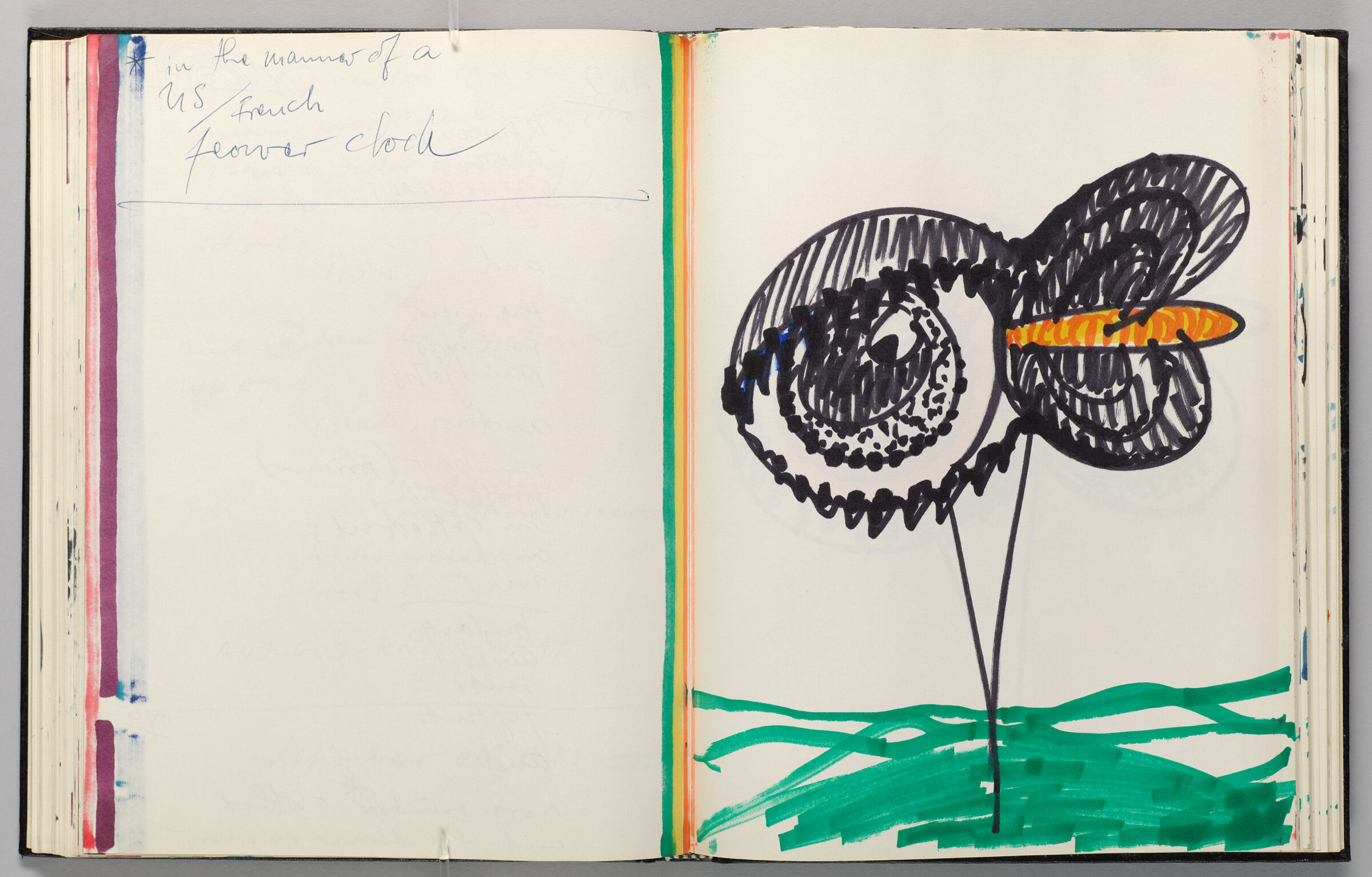 Untitled (Note, Left Page); Untitled (Barrage Balloon Design, Right Page)
